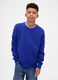 Maglione da bambino in misto cotone blu_1