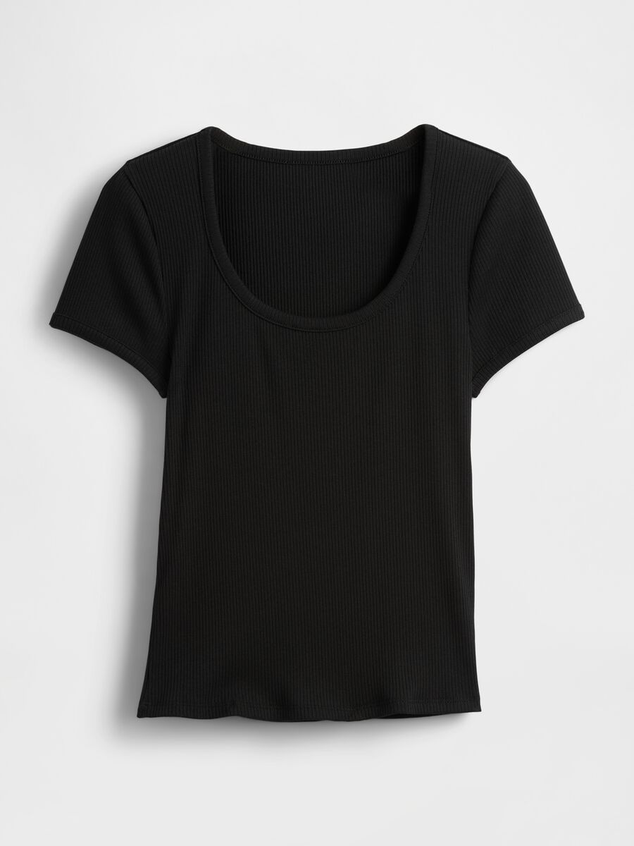 Black short sleeve stretch t-shirt Woman_3