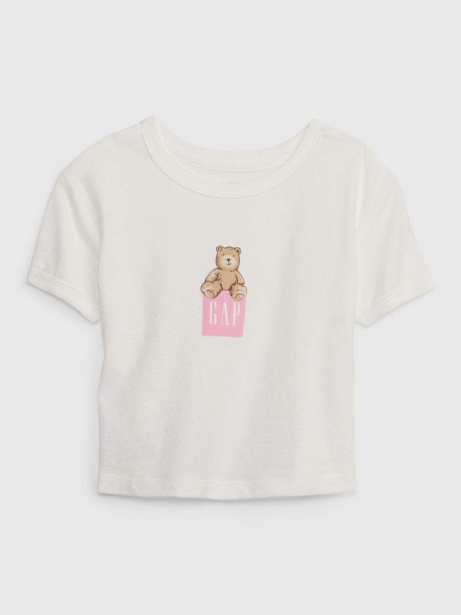 Organic cotton T-shirt with logo print Newborn Boy_0