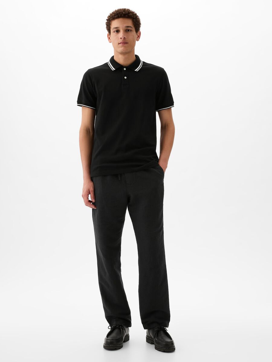 Pantalone pull-on in lino e cotone Uomo_0