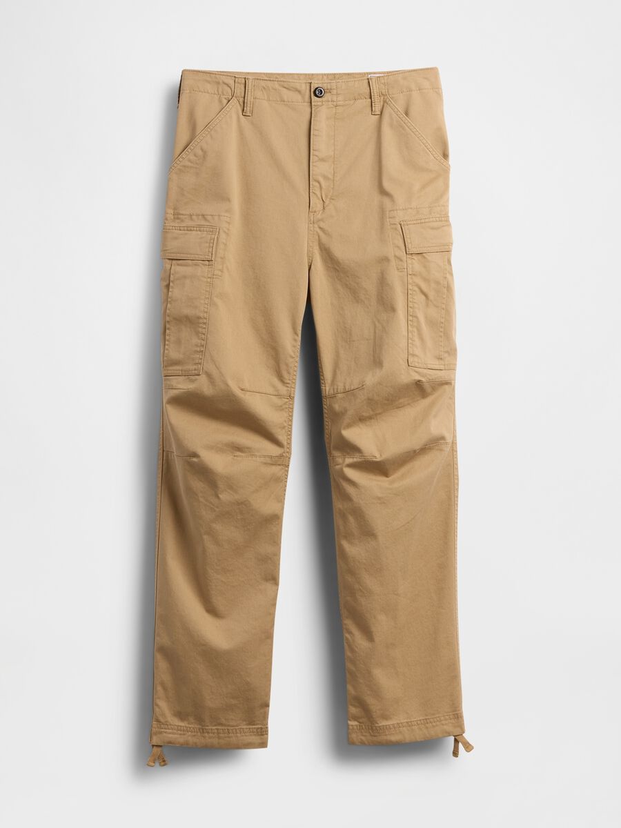 Pantaloni cargo beige elasticizzati Uomo_4