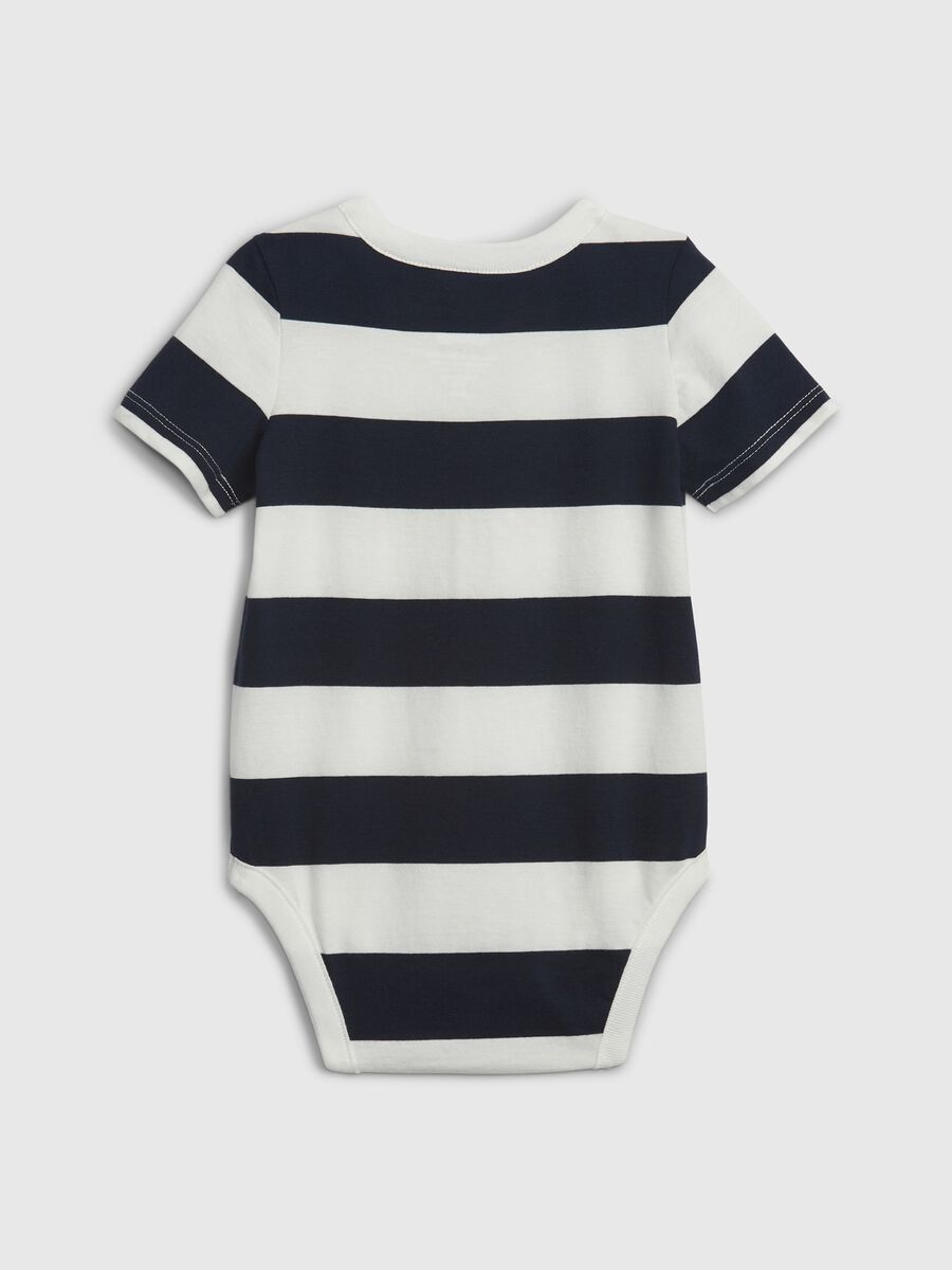 Cotton bodysuit with striped pattern Newborn Boy_1