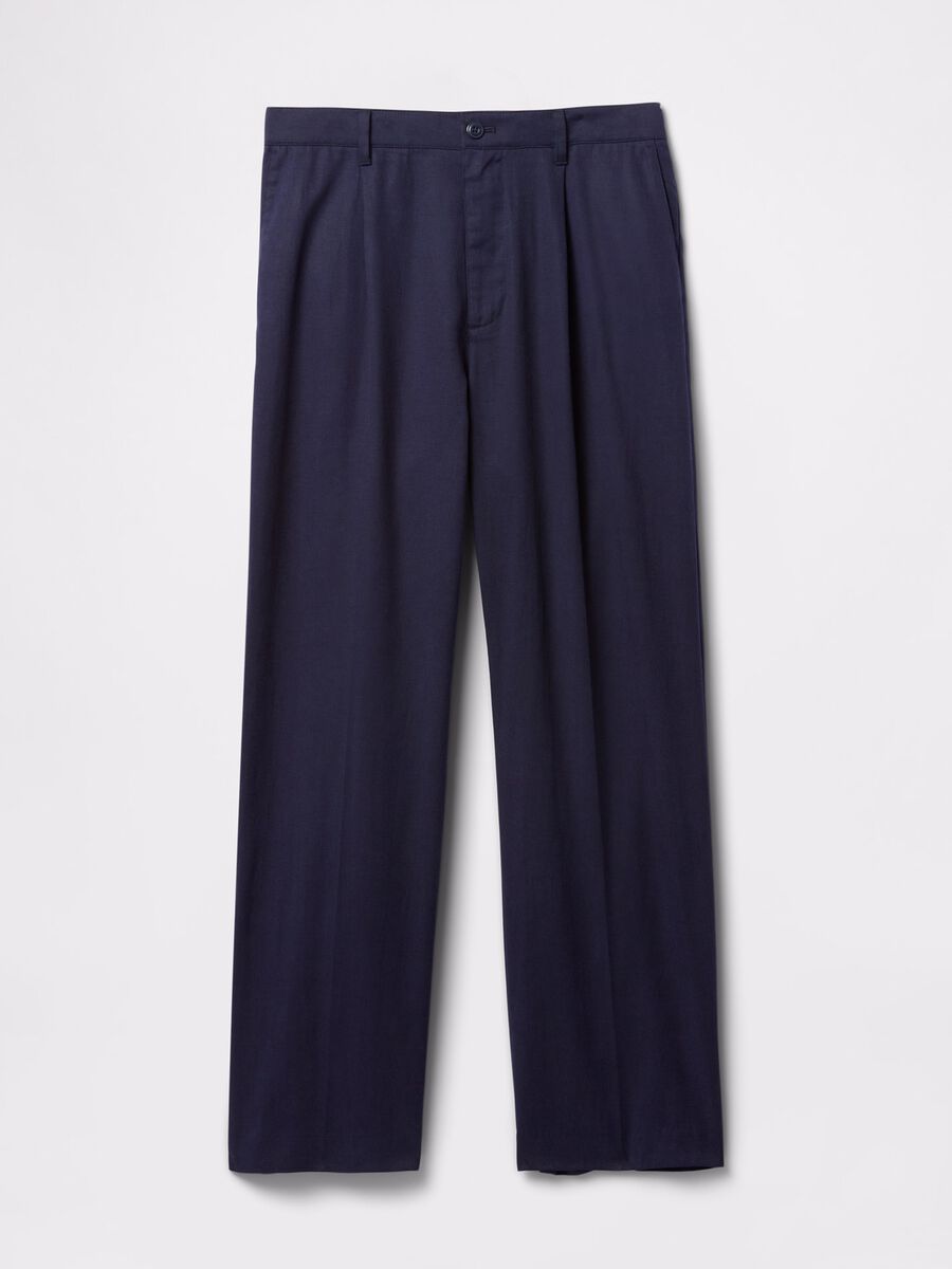Men's blue trousers in Lyocell and cotton Man_5