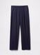 Blue wide-leg trousers in Lyocell and cotton_5
