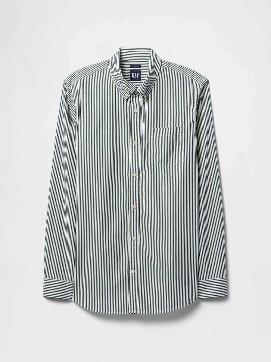 Camicia a righe verdi e bianche GAP Uomo_3