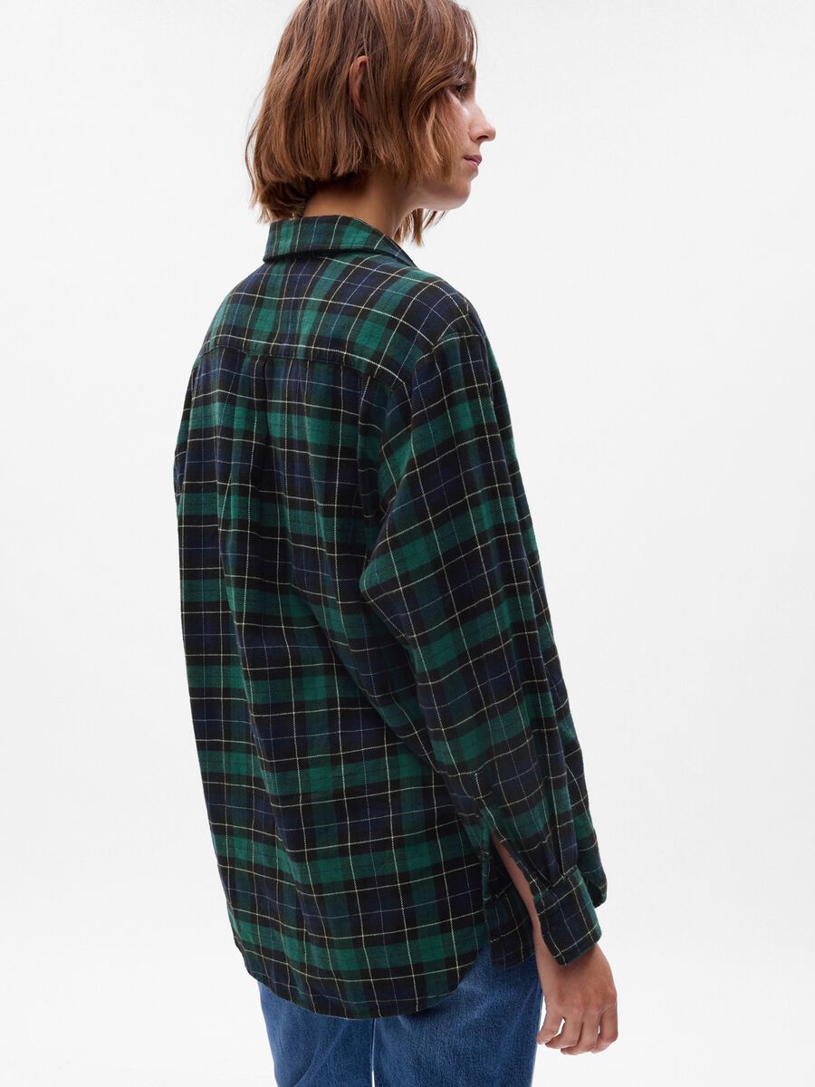 Oversized shirt in flannel with check pattern Man_1