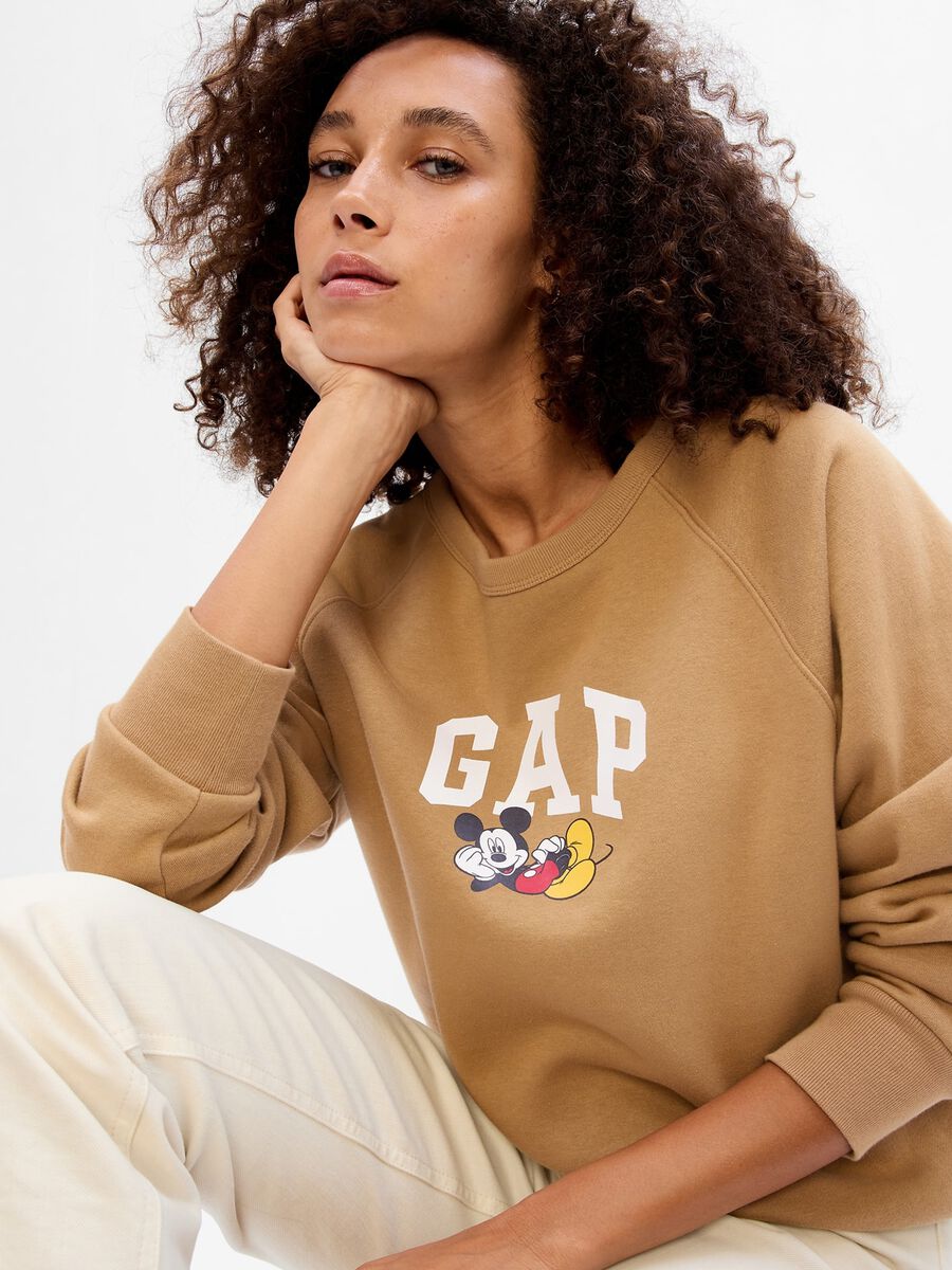 Sweatshirt with printed logo and Disney Mickey Mouse Woman_0