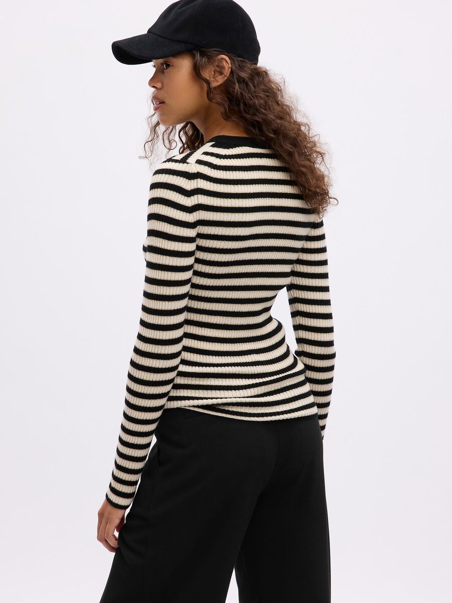 Ribbed top with striped pattern Woman_1