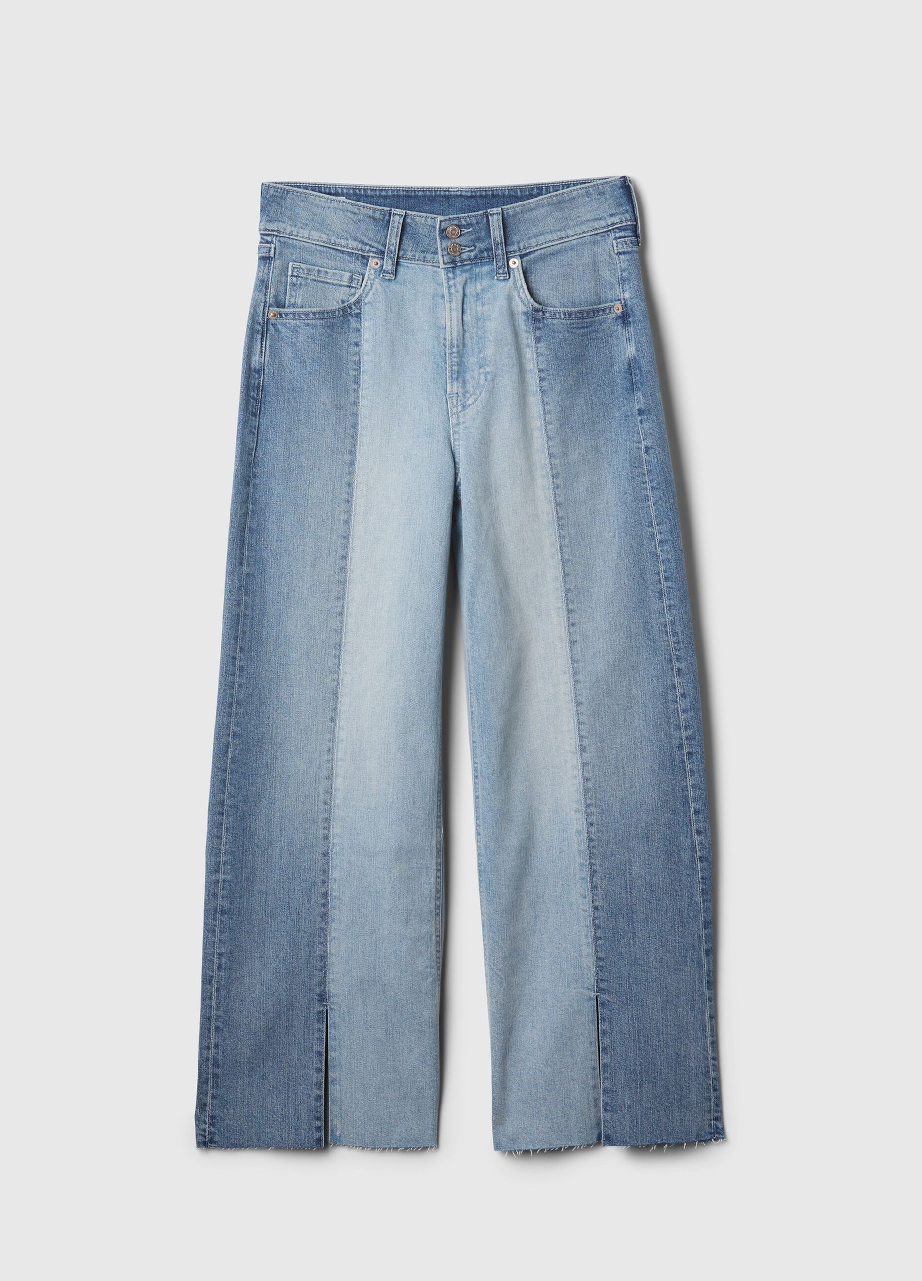 Jeans wide leg ankle bicolore_5
