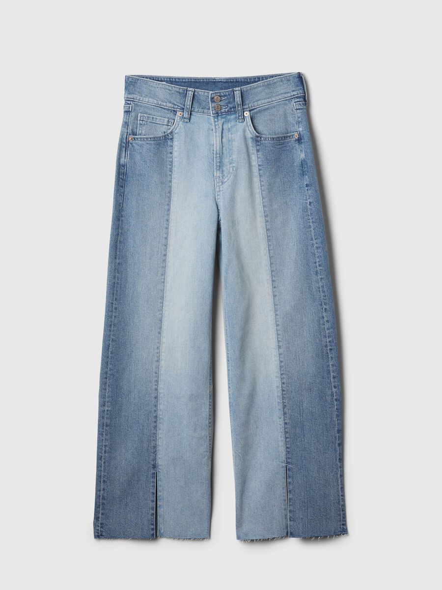 Jeans wide leg ankle bicolore Donna_5
