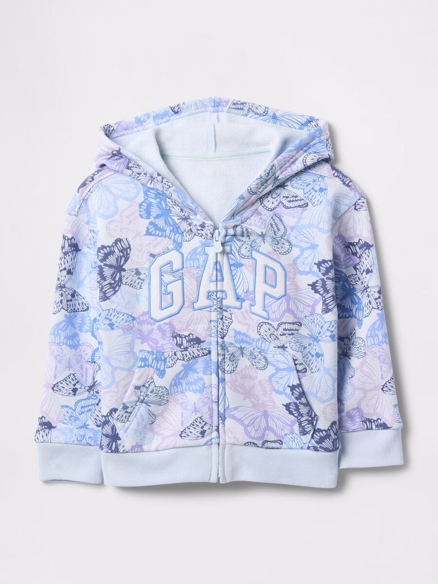 Felpa full zip con stampa farfalle Bimba_0