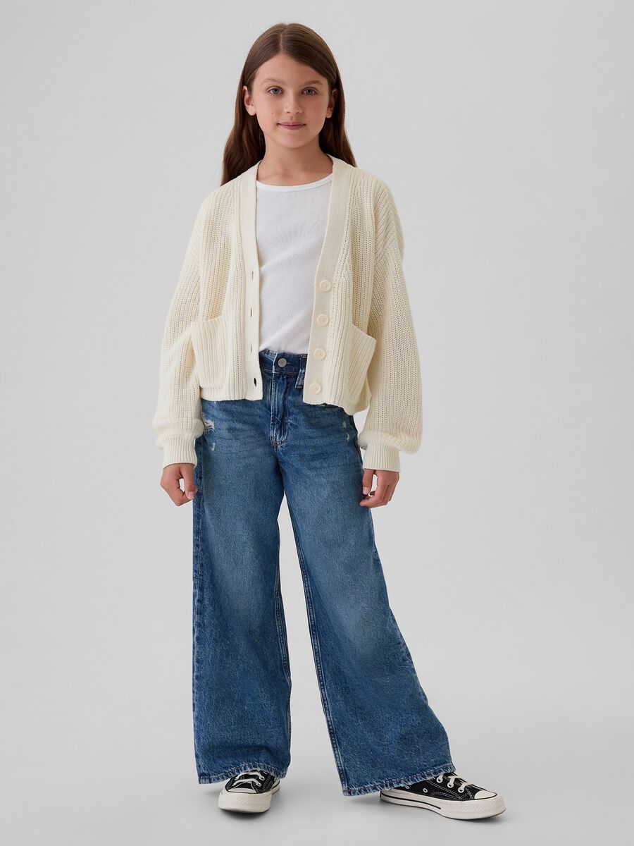 Cardigan crop a coste inglesi Bambina_1