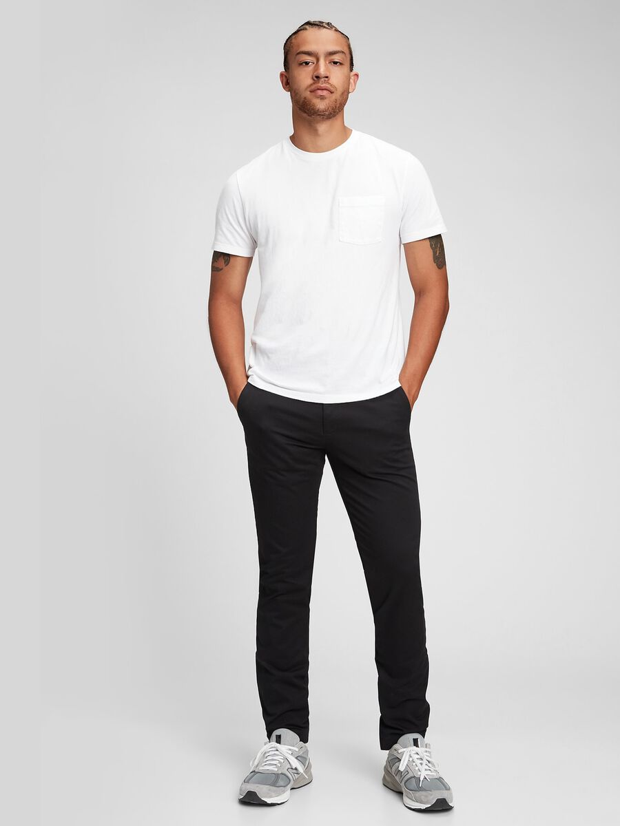 Skinny-fit chino trousers in stretch cotton Man_0