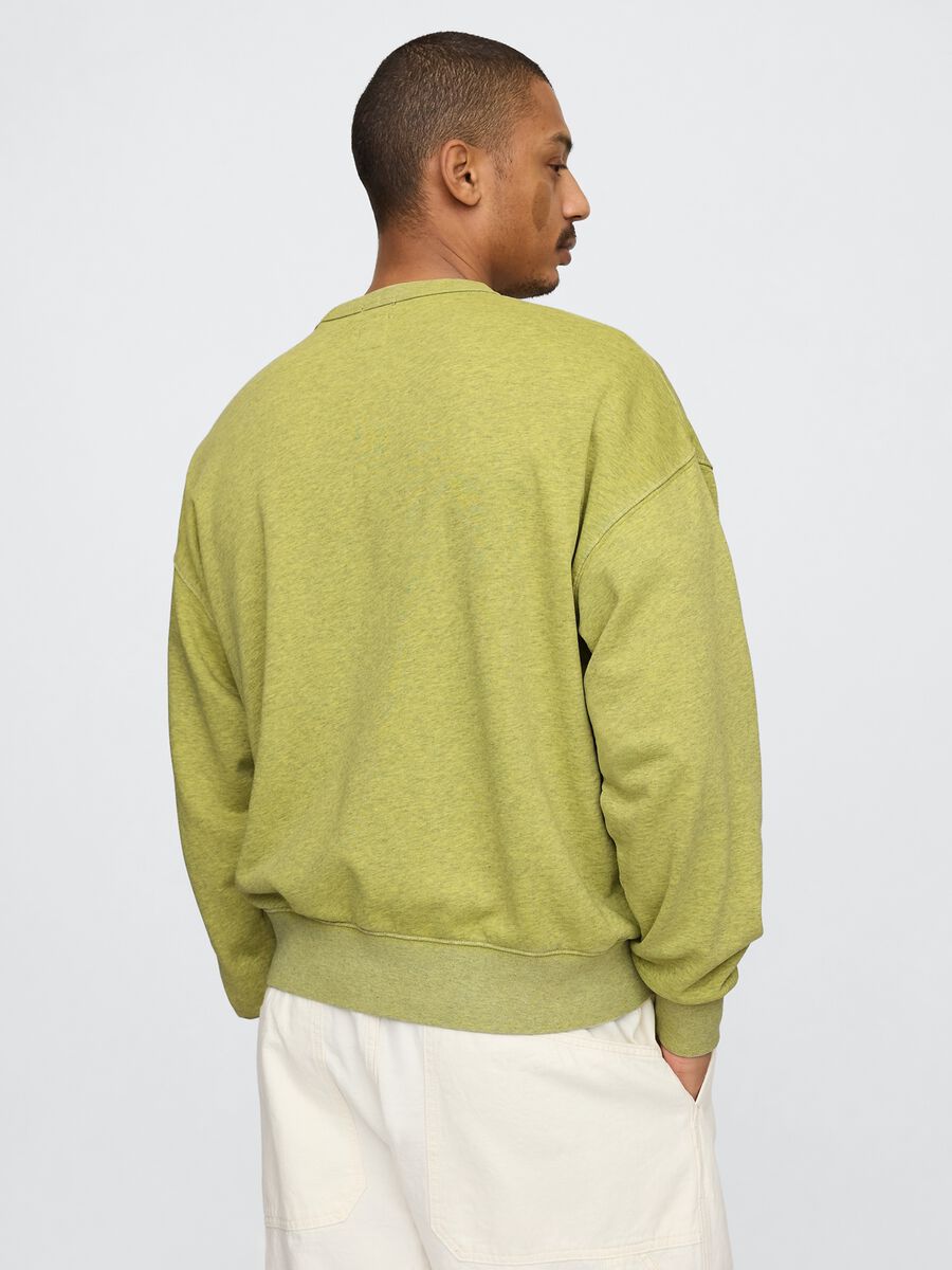Felpa verde con logo ricamato Man_2
