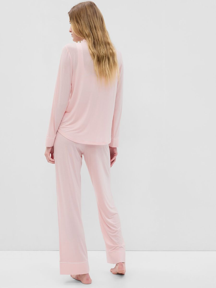 Full-length pyjama bottoms in stretch modal Woman_1