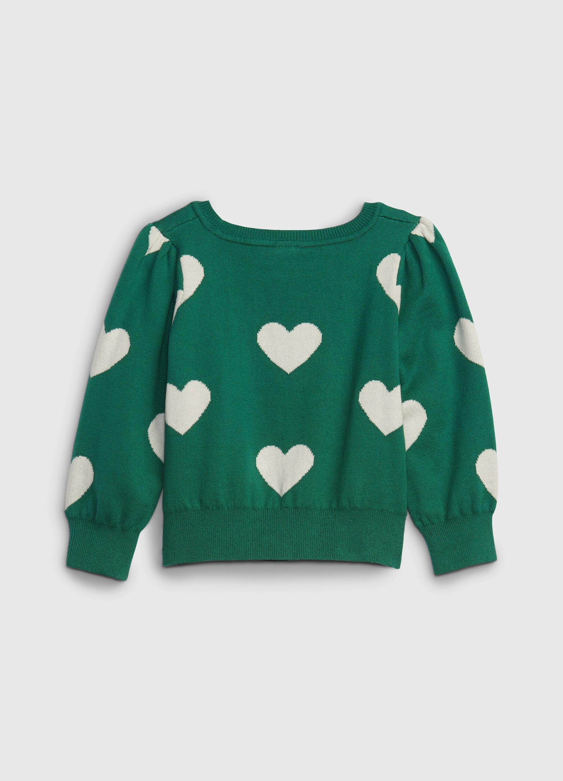 Top with jacquard heart pattern