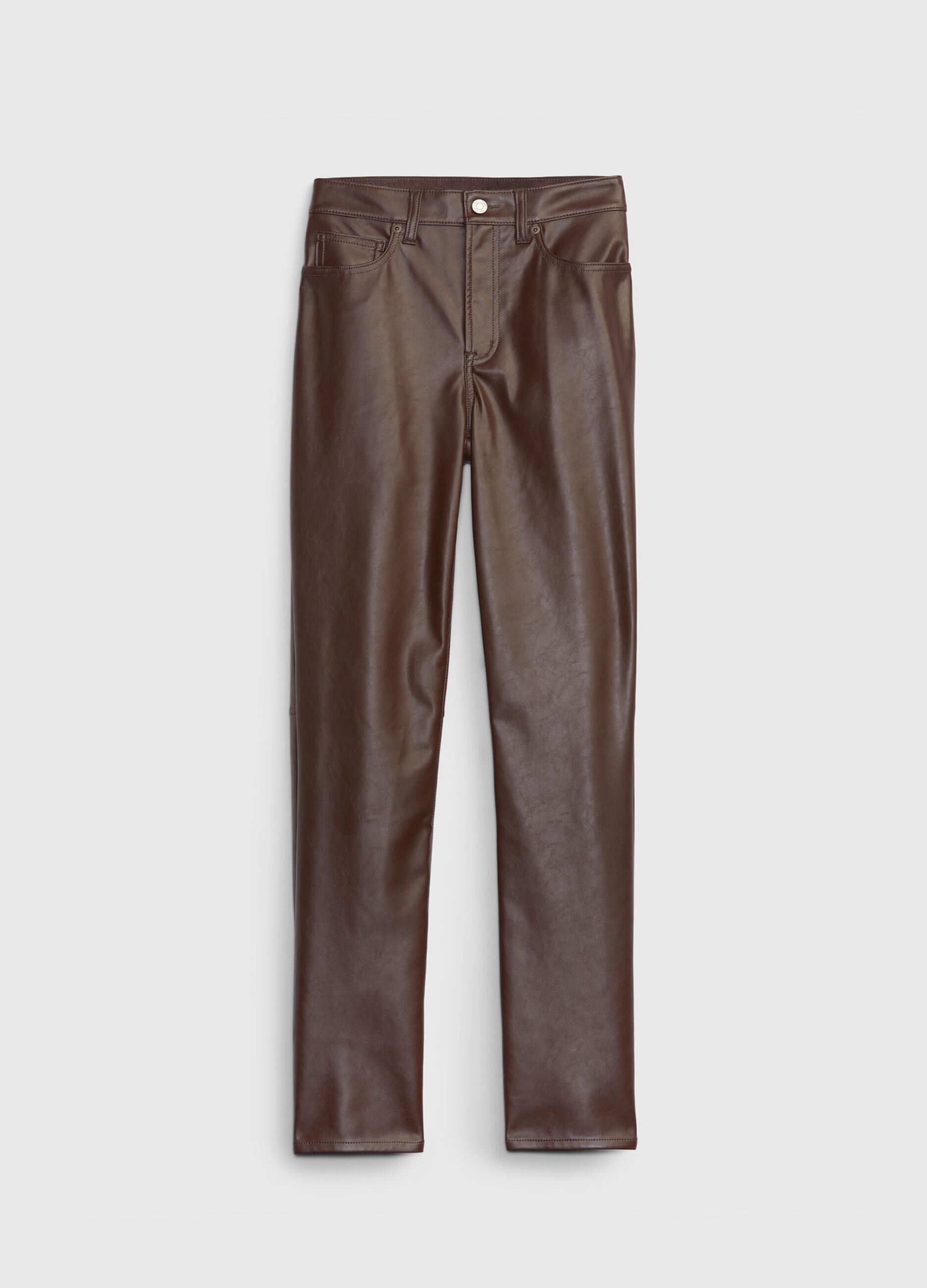 Slim-fit glossy-effect trousers_5