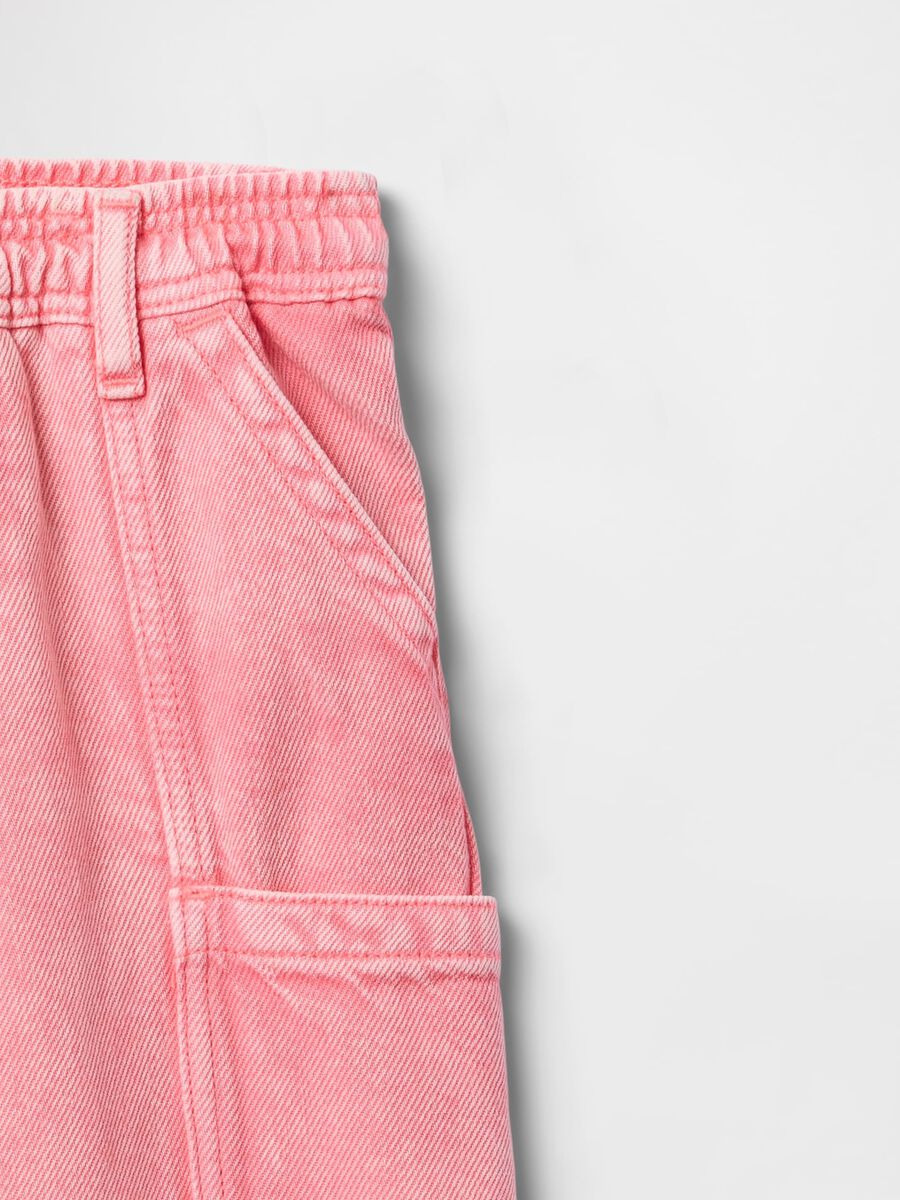 Pantaloni larghi rosa in cotone e Lyocell Bimba_3