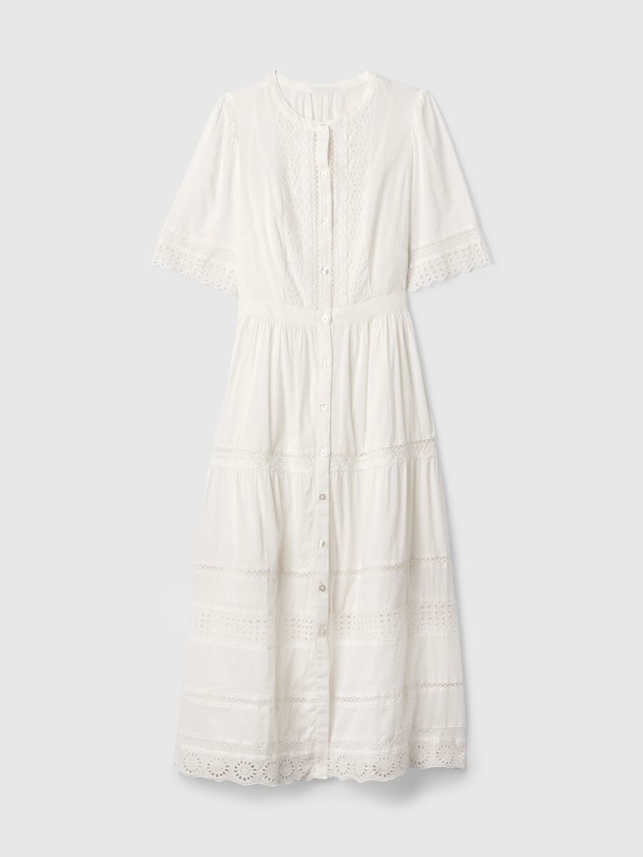 Vestito midi chemisier con pizzo Donna_5