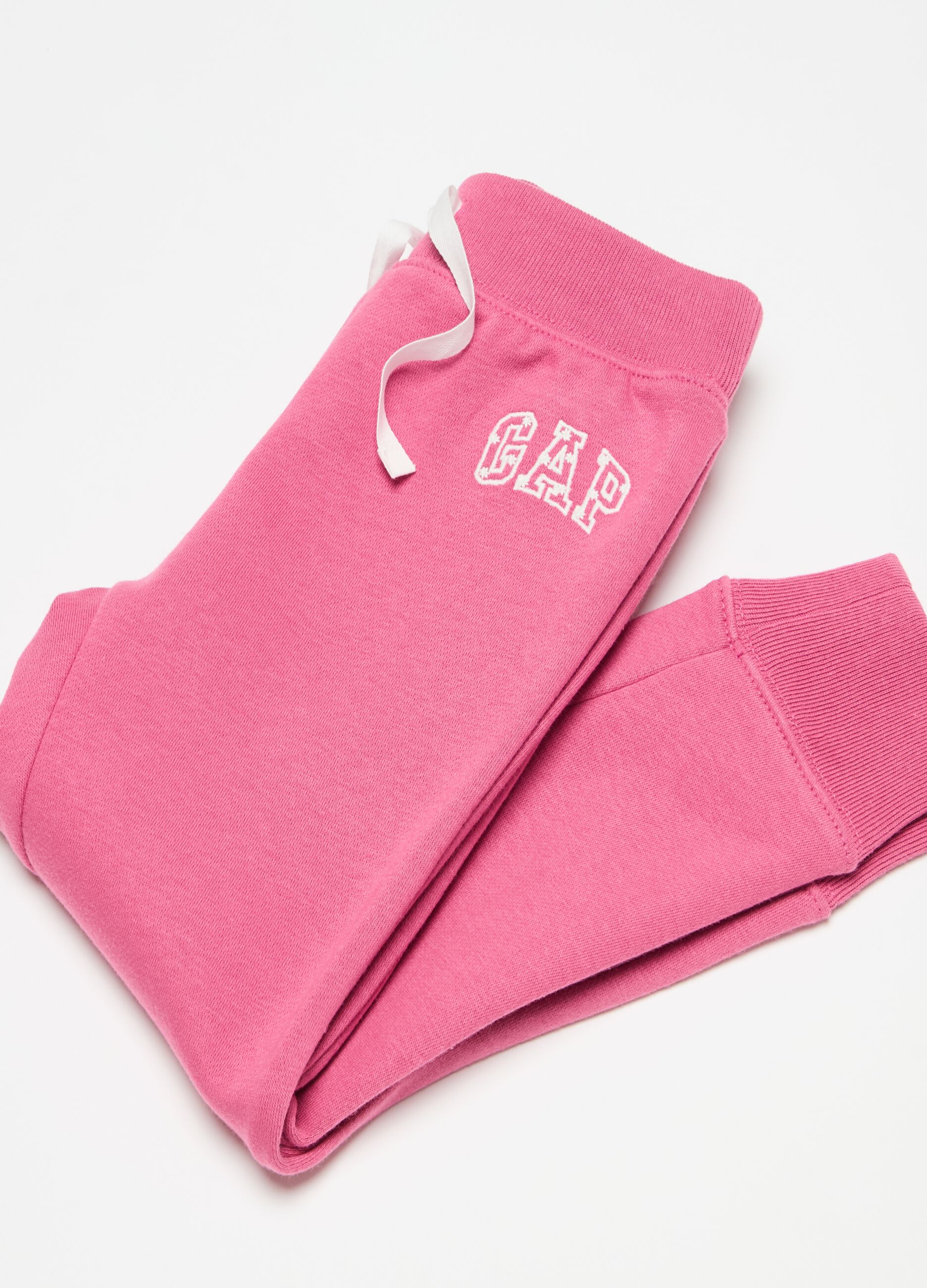 Joggers con ricamo logo e fiorellini_2