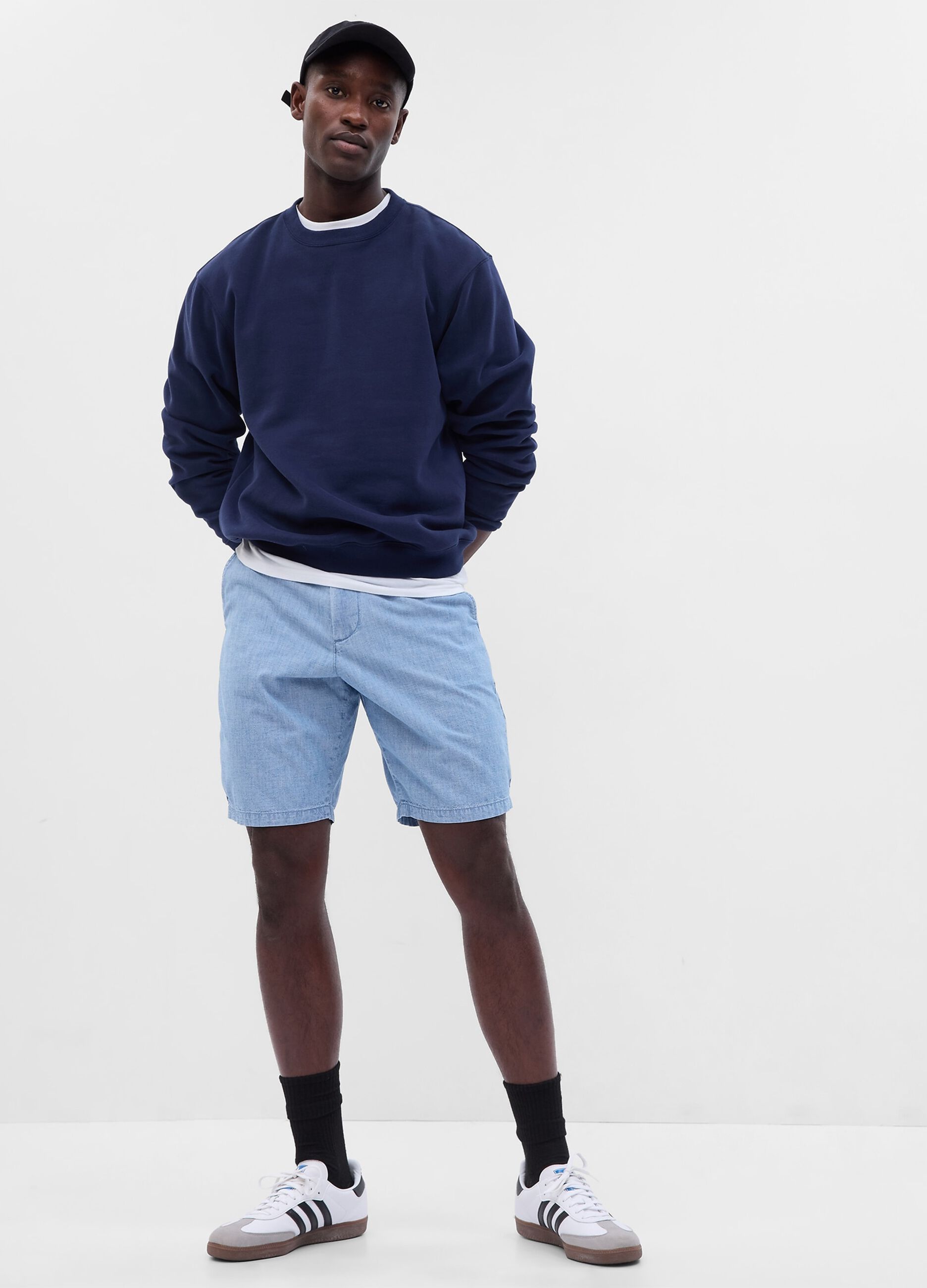 Chino Bermuda shorts in chambray cotton