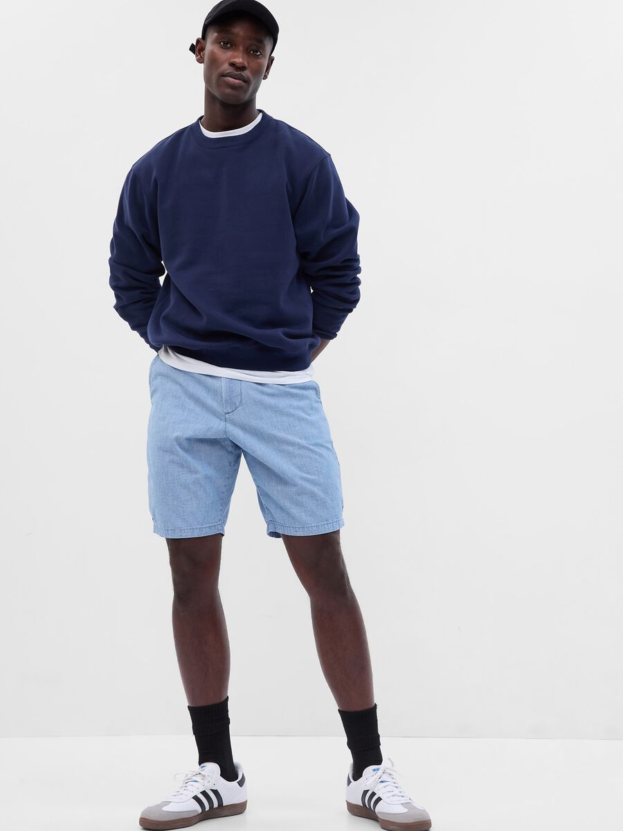 Chino Bermuda shorts in chambray cotton Man_0