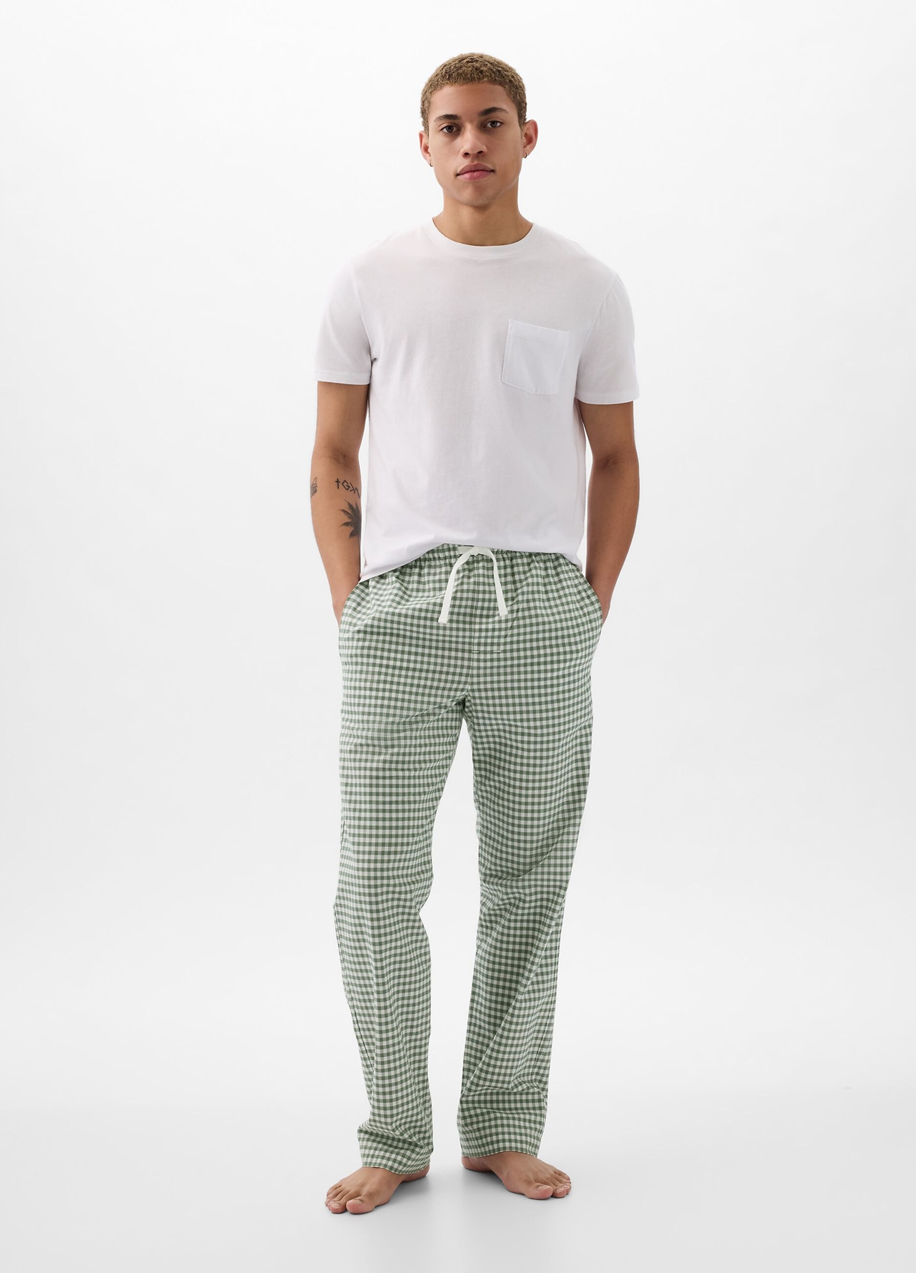 Pantalone pigiama lungo in cotone fantasia