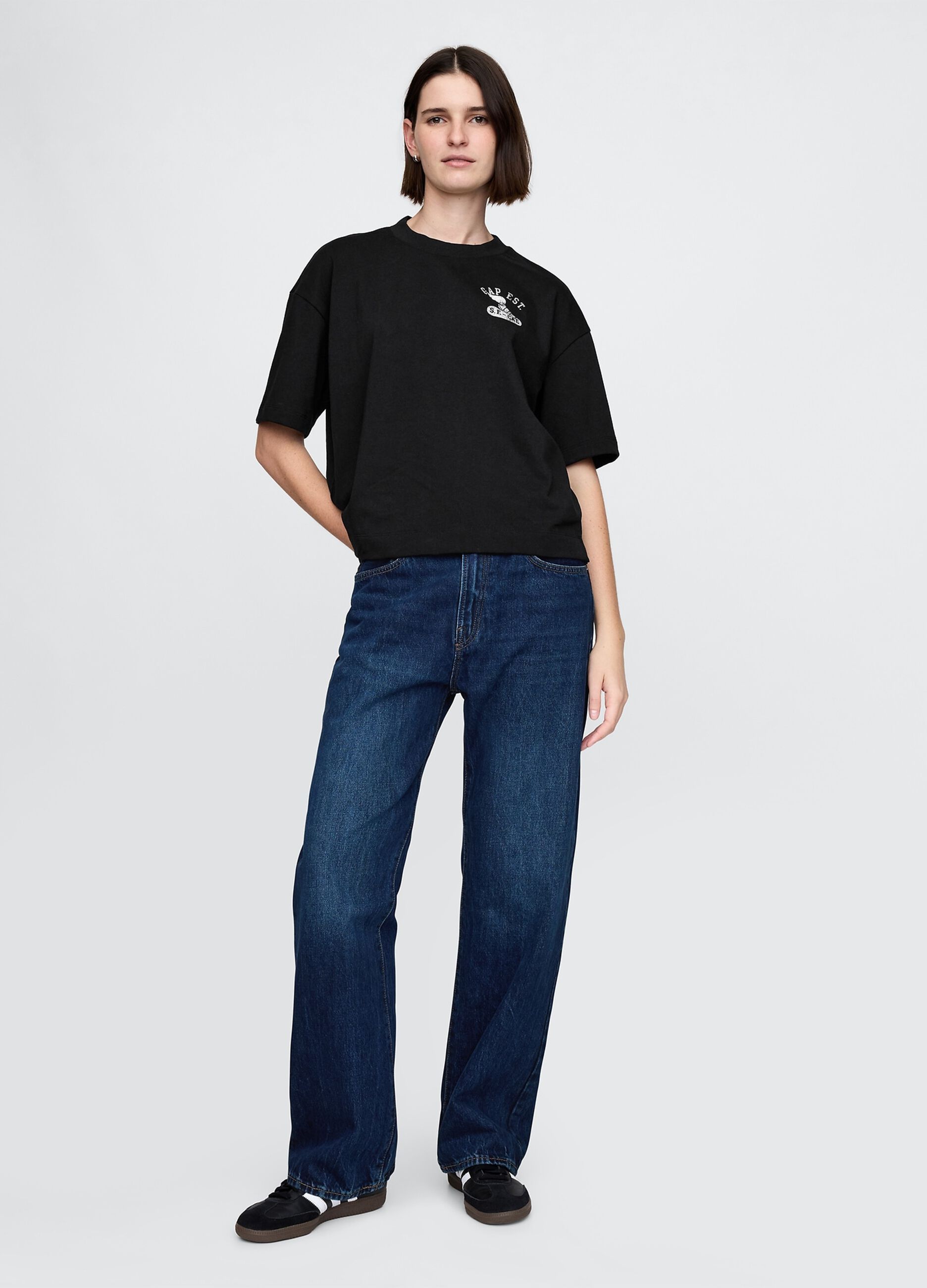 T-shirt nera GAP in cotone_1