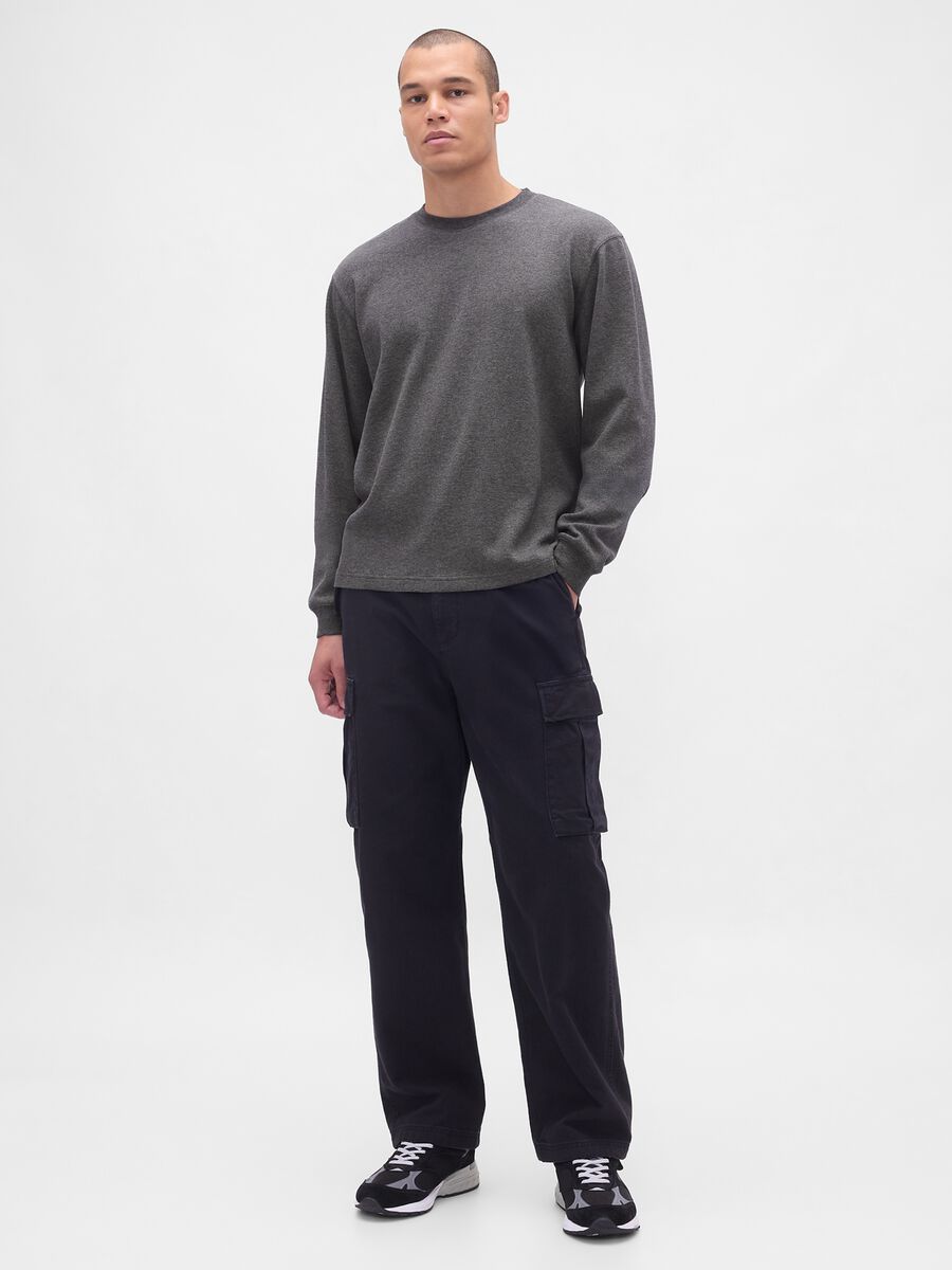 Grey Stretch Long Sleeve Top Man_0