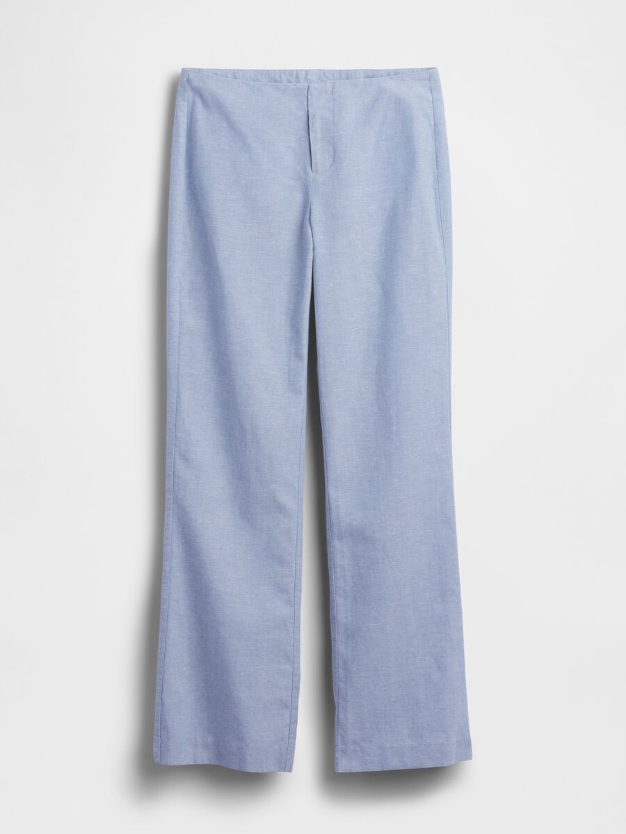 Pantaloni palazzo in misto lino Donna_5