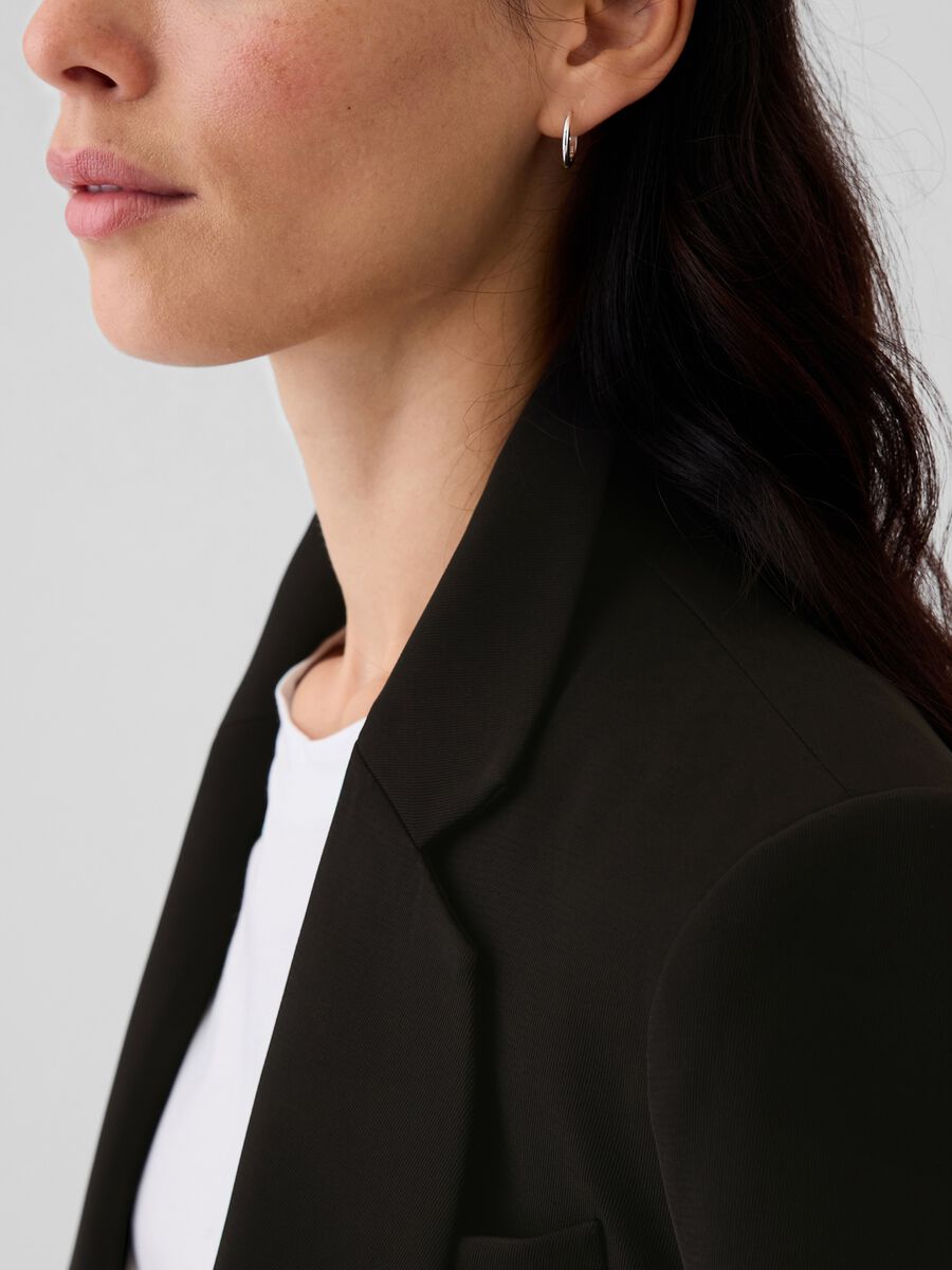 Blazer monopetto tinta unita Donna_3