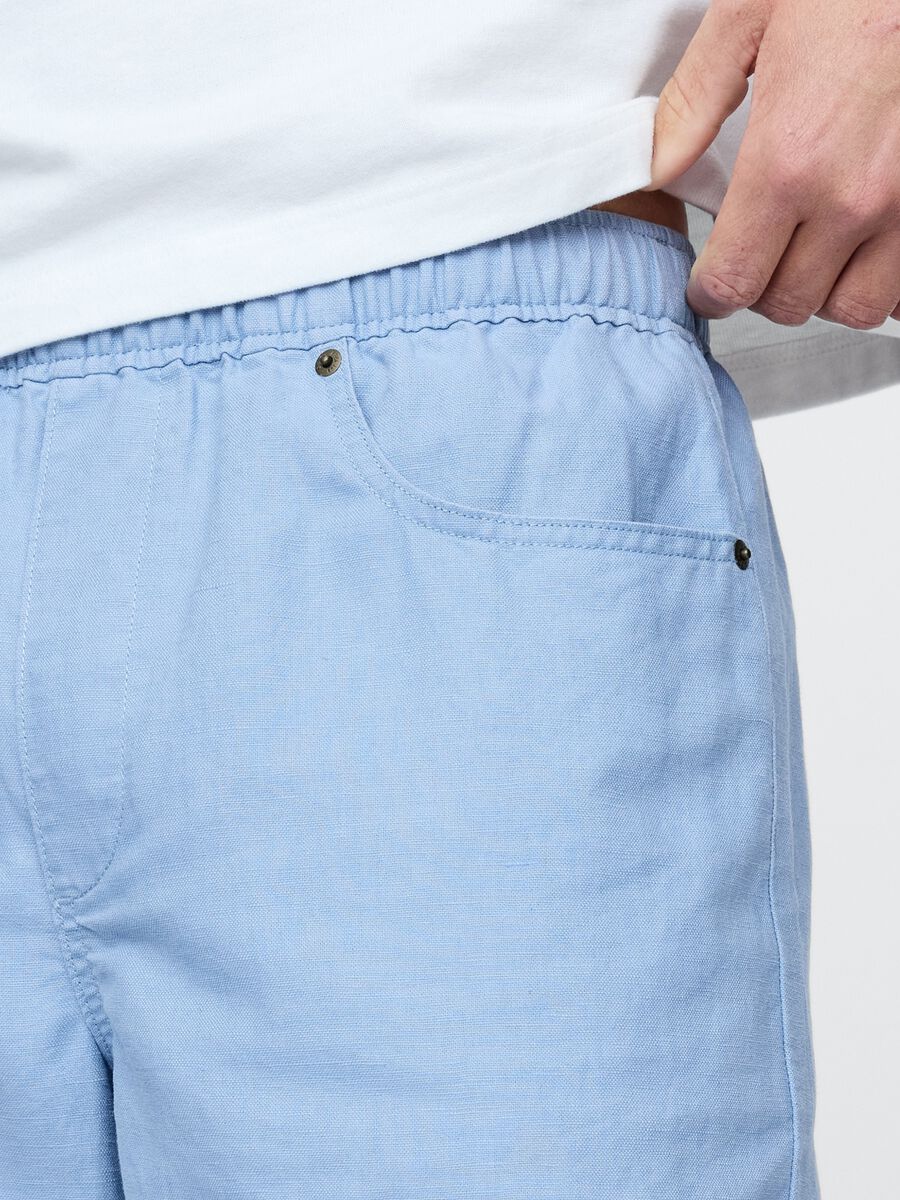 Shorts azzurri in lino e cotone Gap Uomo_4