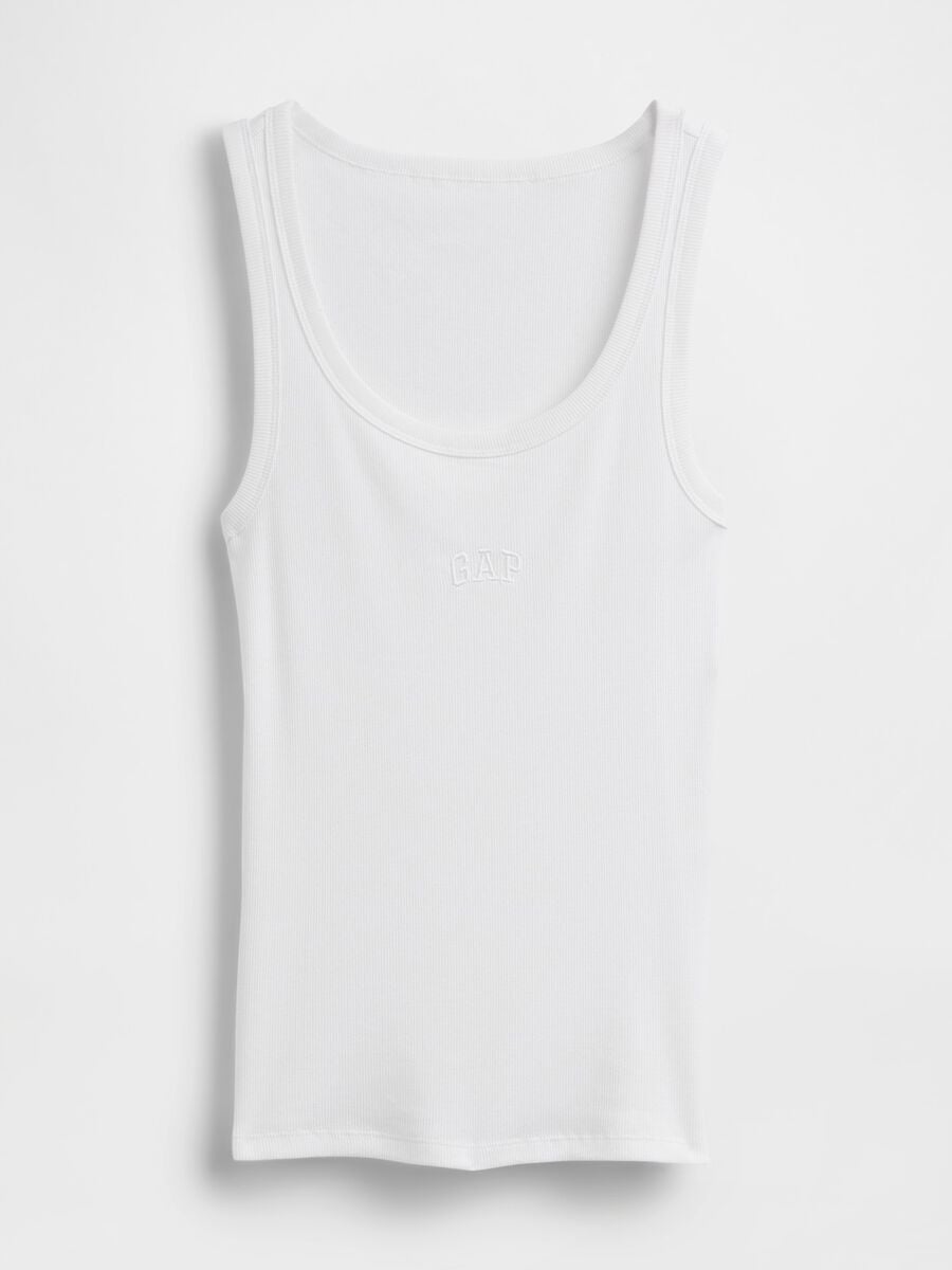 Tank top in cotone elasticizzato con logo GAP Donna_4