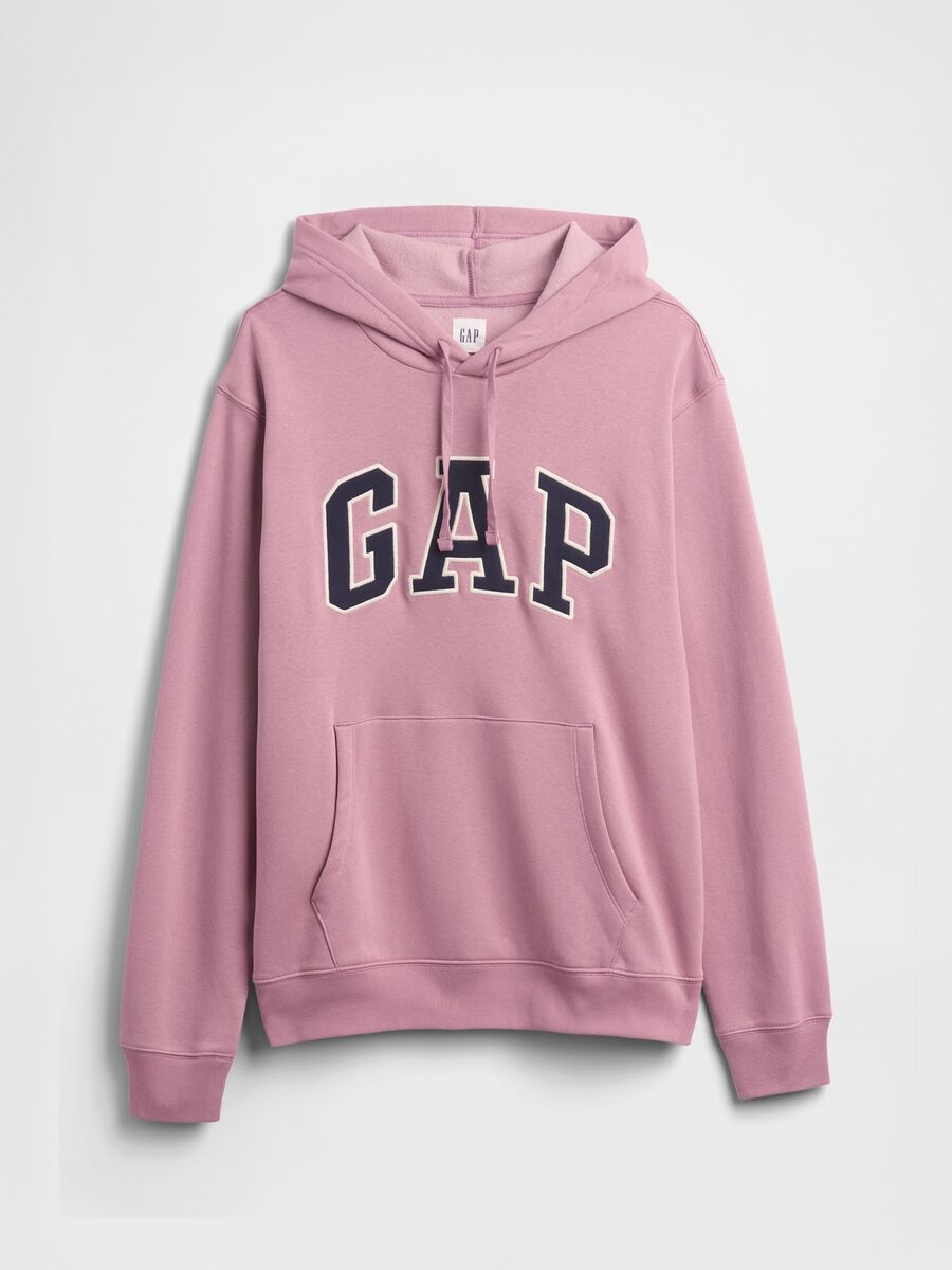 Felpa rosa con cappuccio e logo Uomo_3