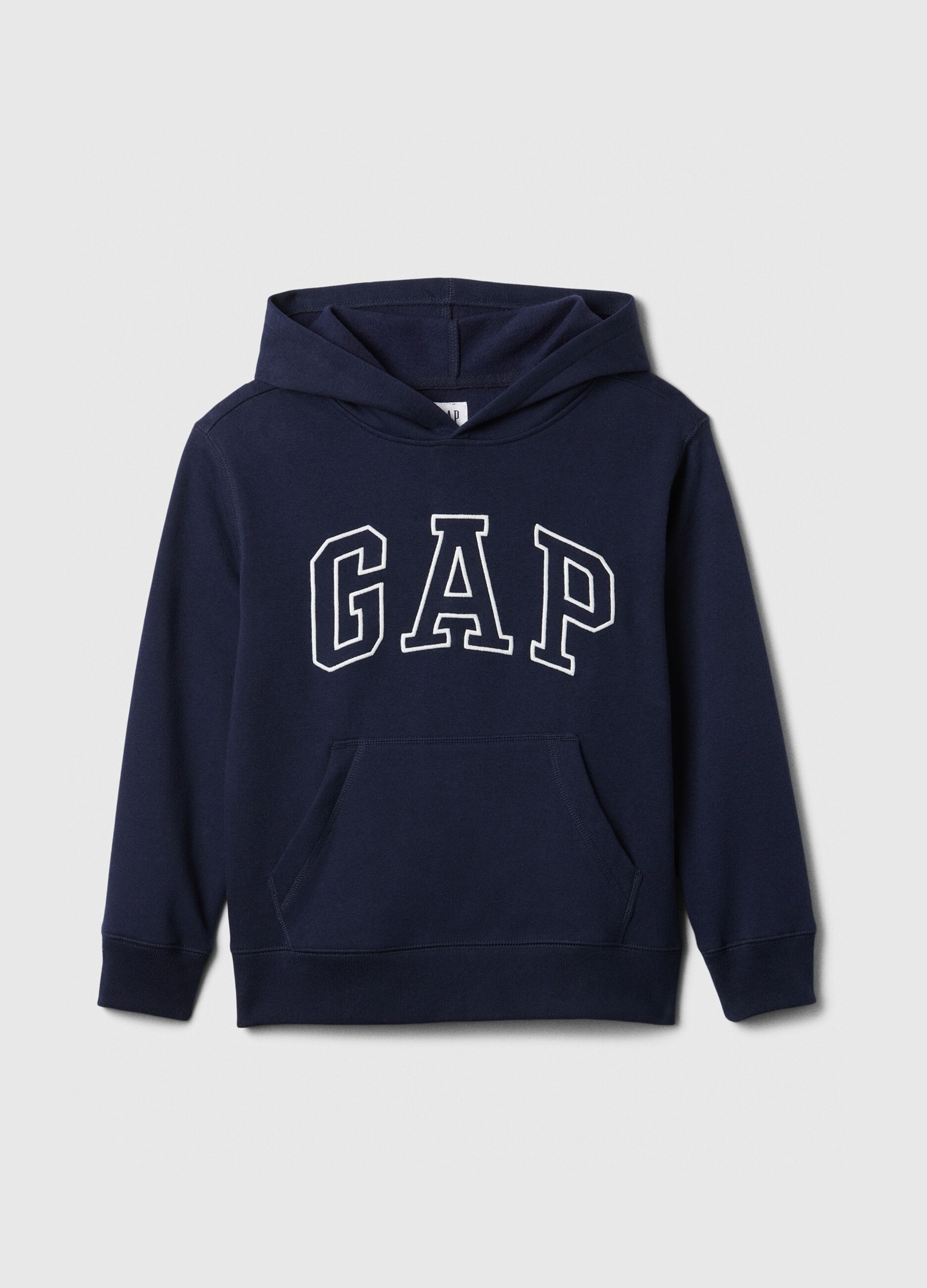 Sweatshirt with hood and logo embroidery