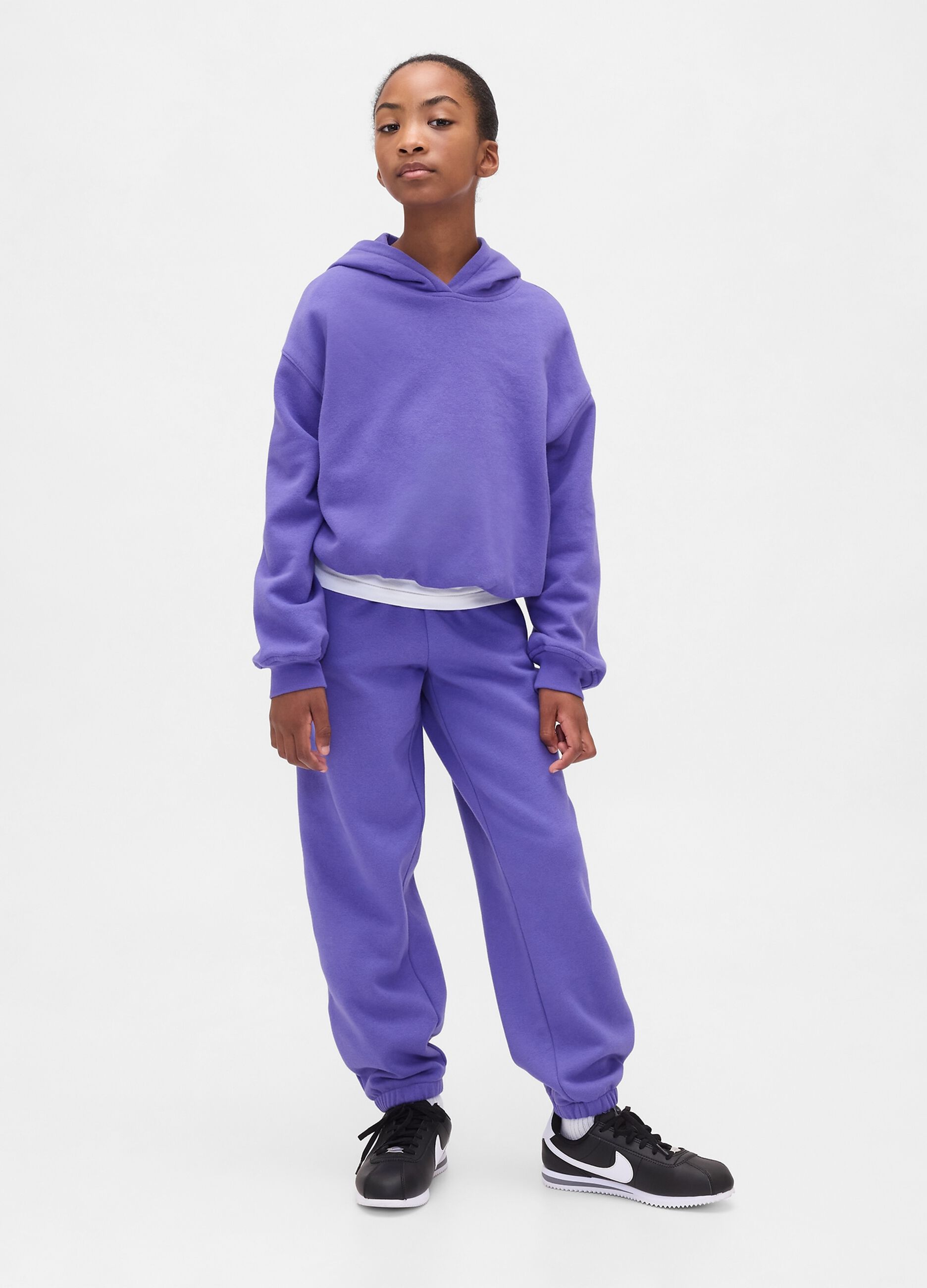Purple knit trousers for girls