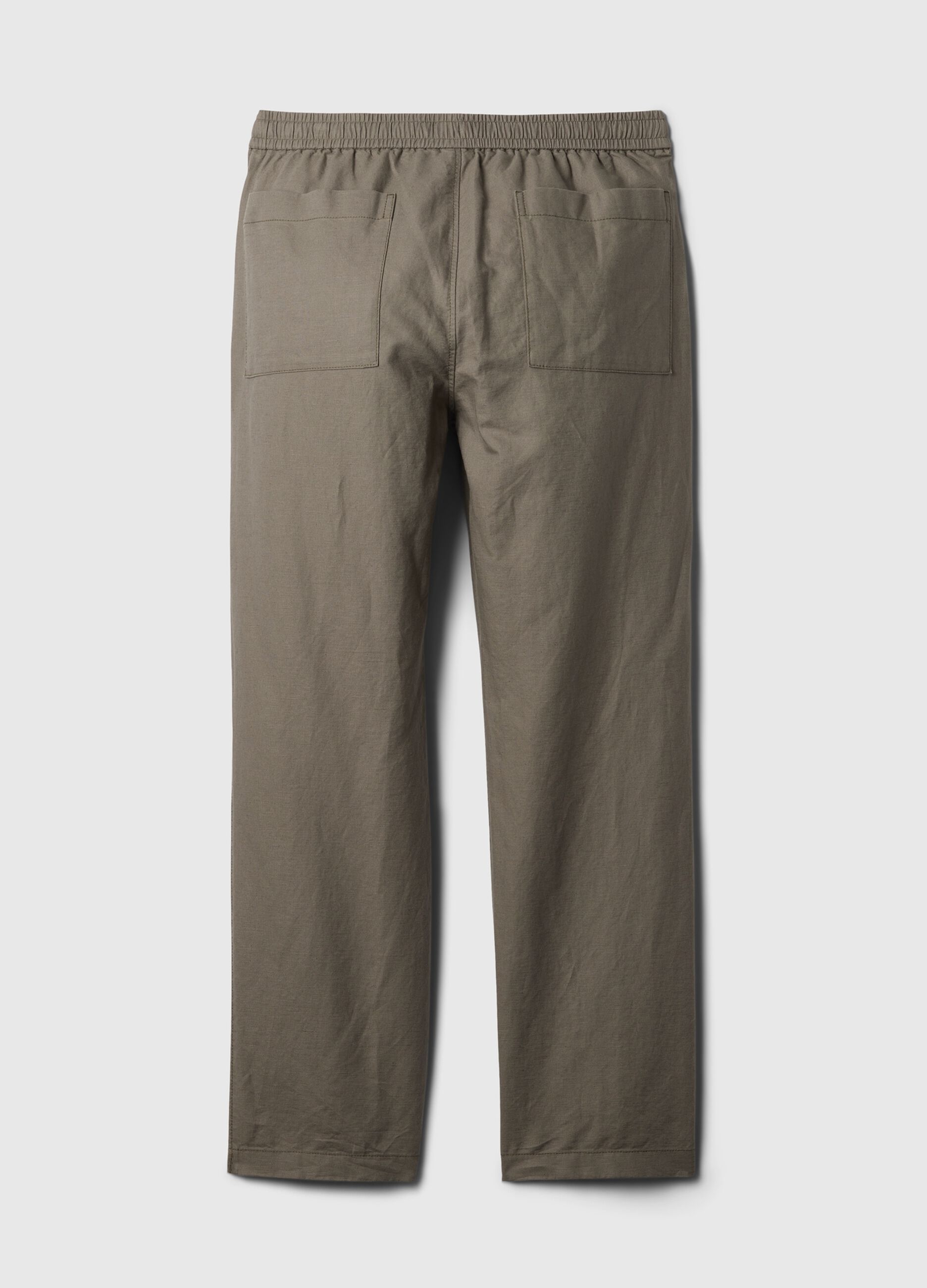 Pantalone pull-on in lino e cotone_3