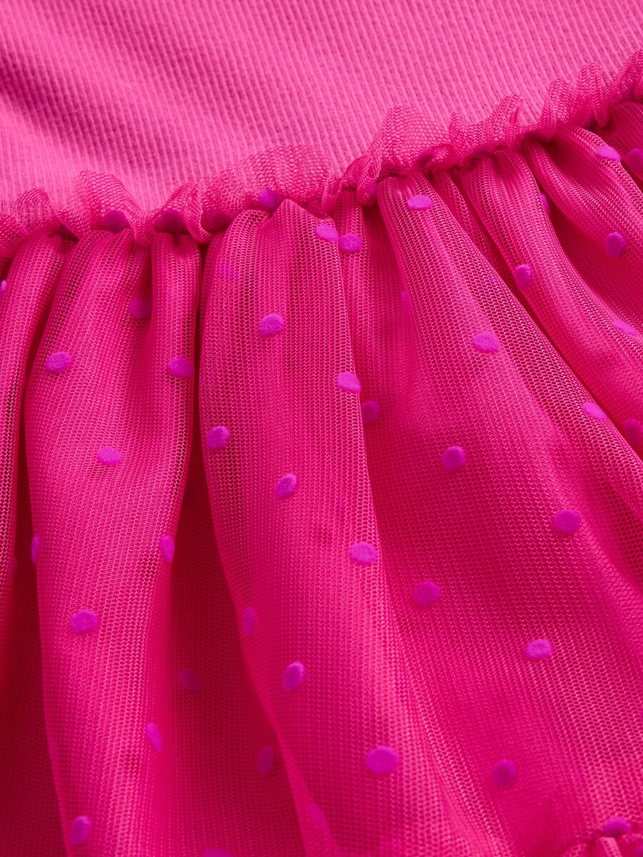 Abito rosa con gonna trasparente Bimba_3