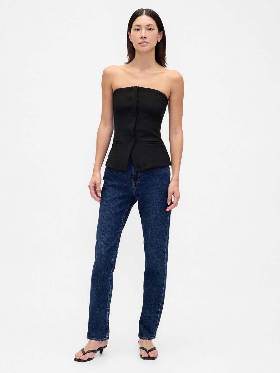 Gilet nero elasticizzato Donna_0