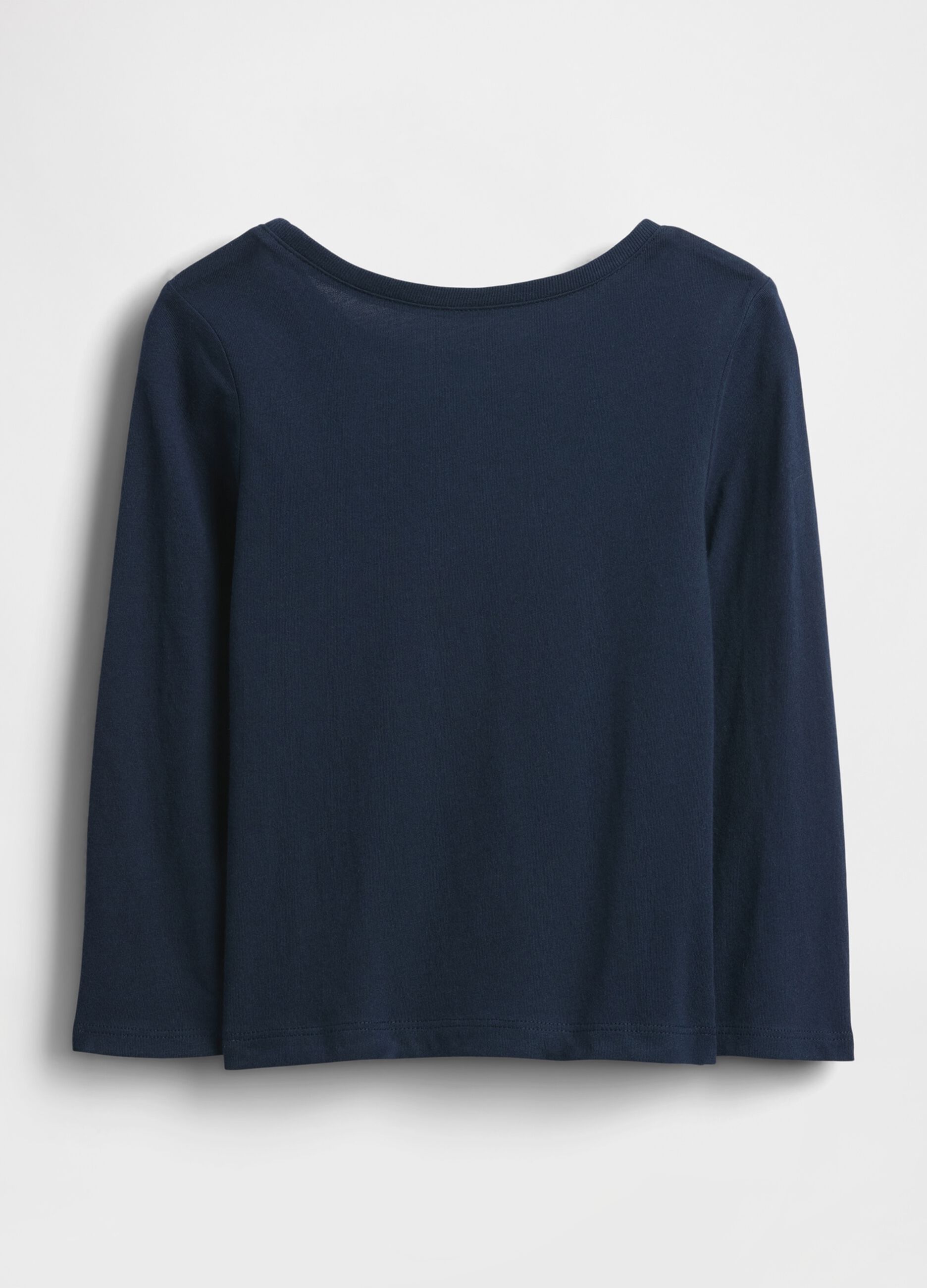 Girl's blue long-sleeve cotton shirt_1