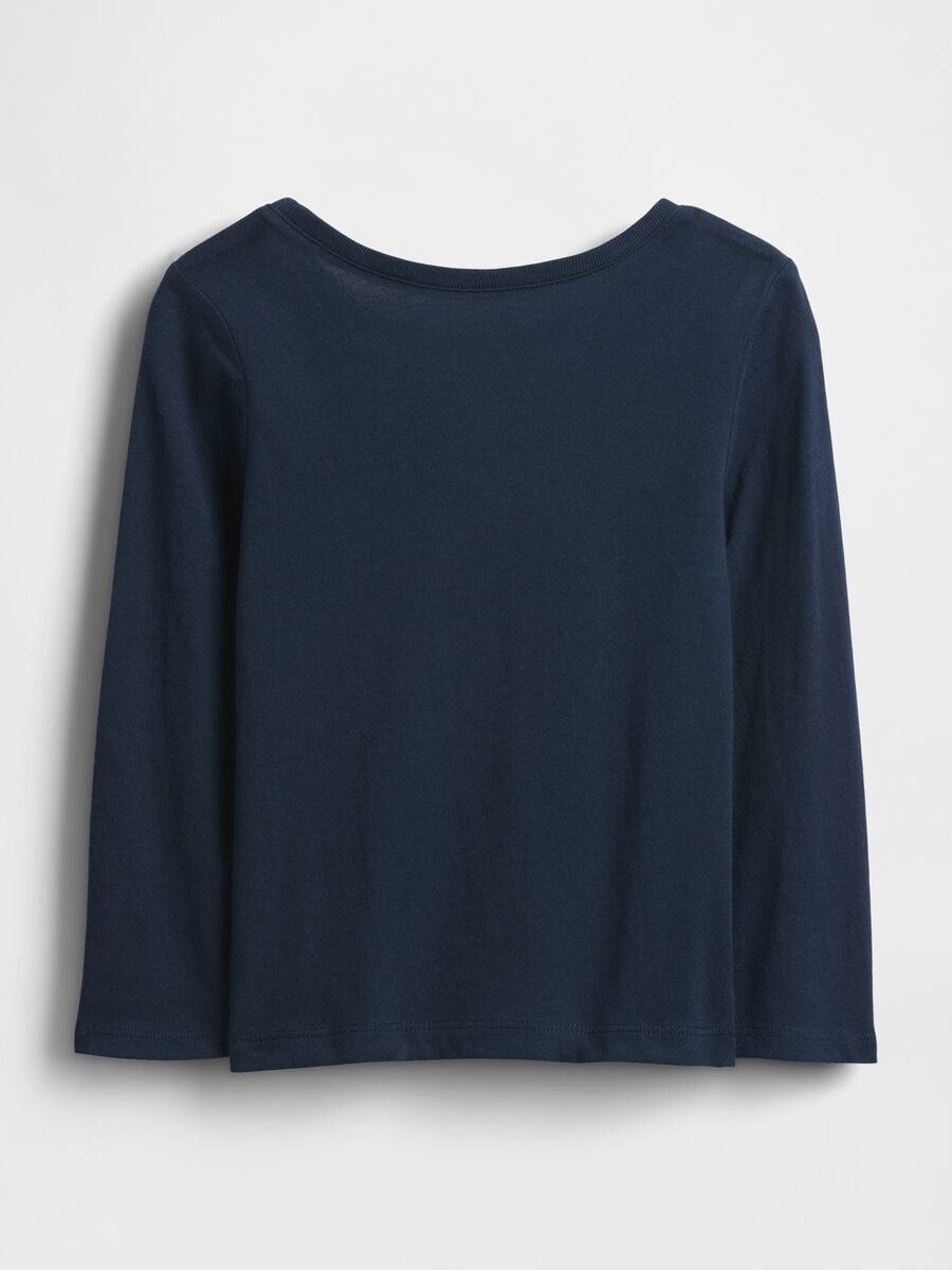 Girl's blue long-sleeve cotton shirt Girl_1
