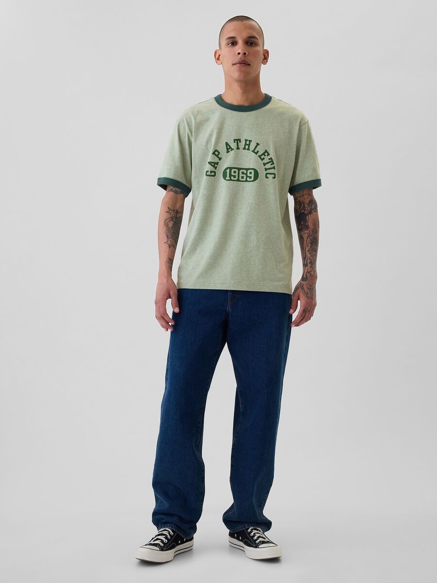 T-shirt in cotone con stampa logo Uomo_1