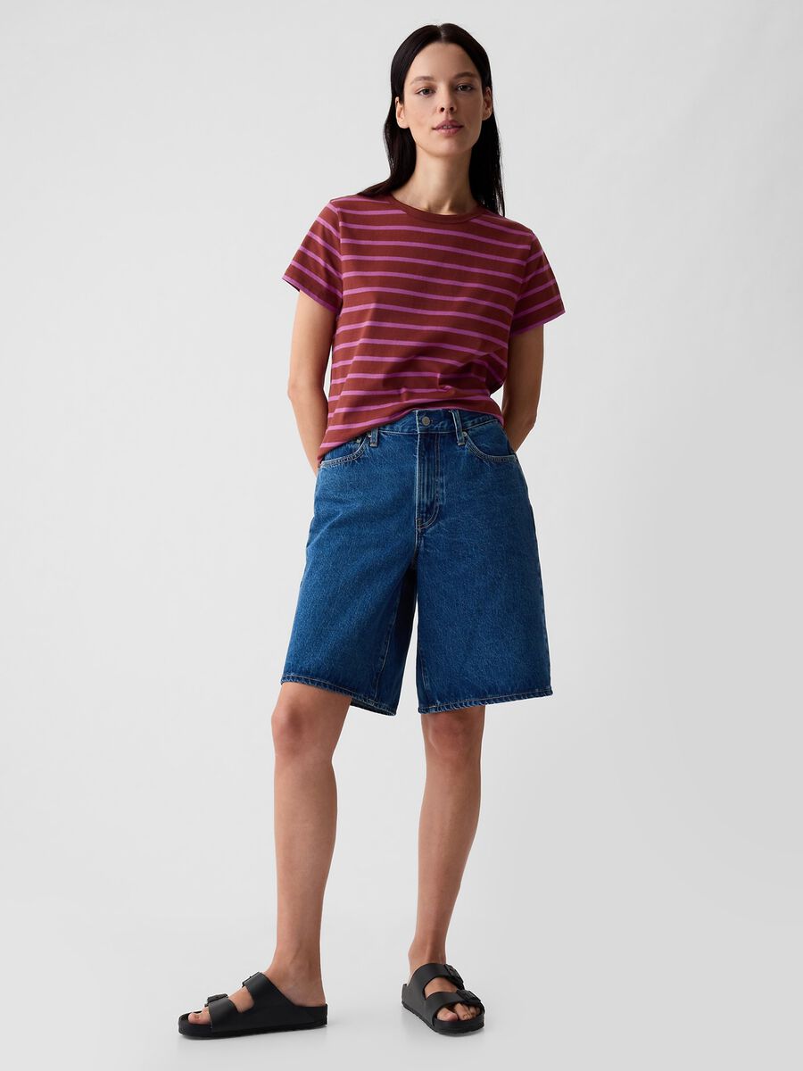 T-shirt in cotone bio con scollo rotondo Donna_1