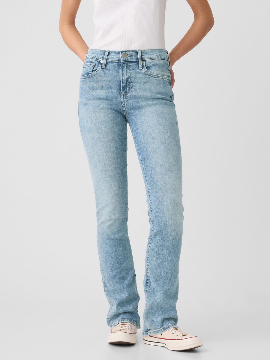 Flare-fit mini bootcut jeans with mid-rise waist Woman_1