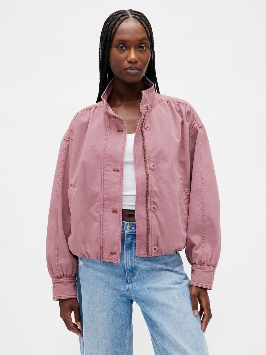 Giacca rosa in cotone snella Donna_0