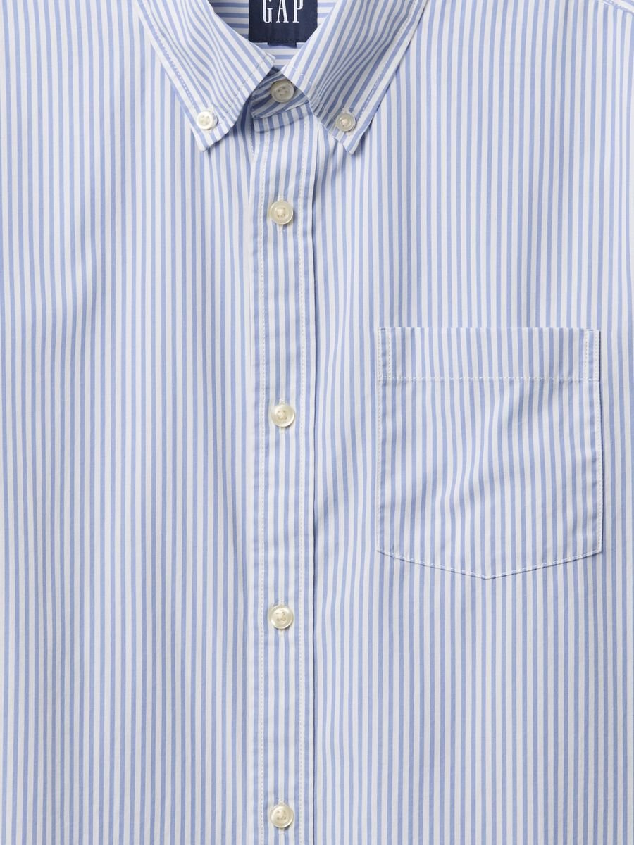 Camicia a righe azzurre in cotone Man_4