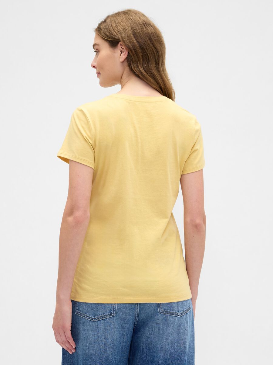 T-shirt giallo in cotone Donna_2
