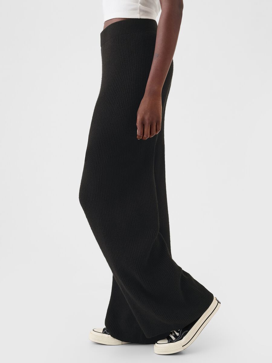 Pantalone a gamba larga a costine Donna_3