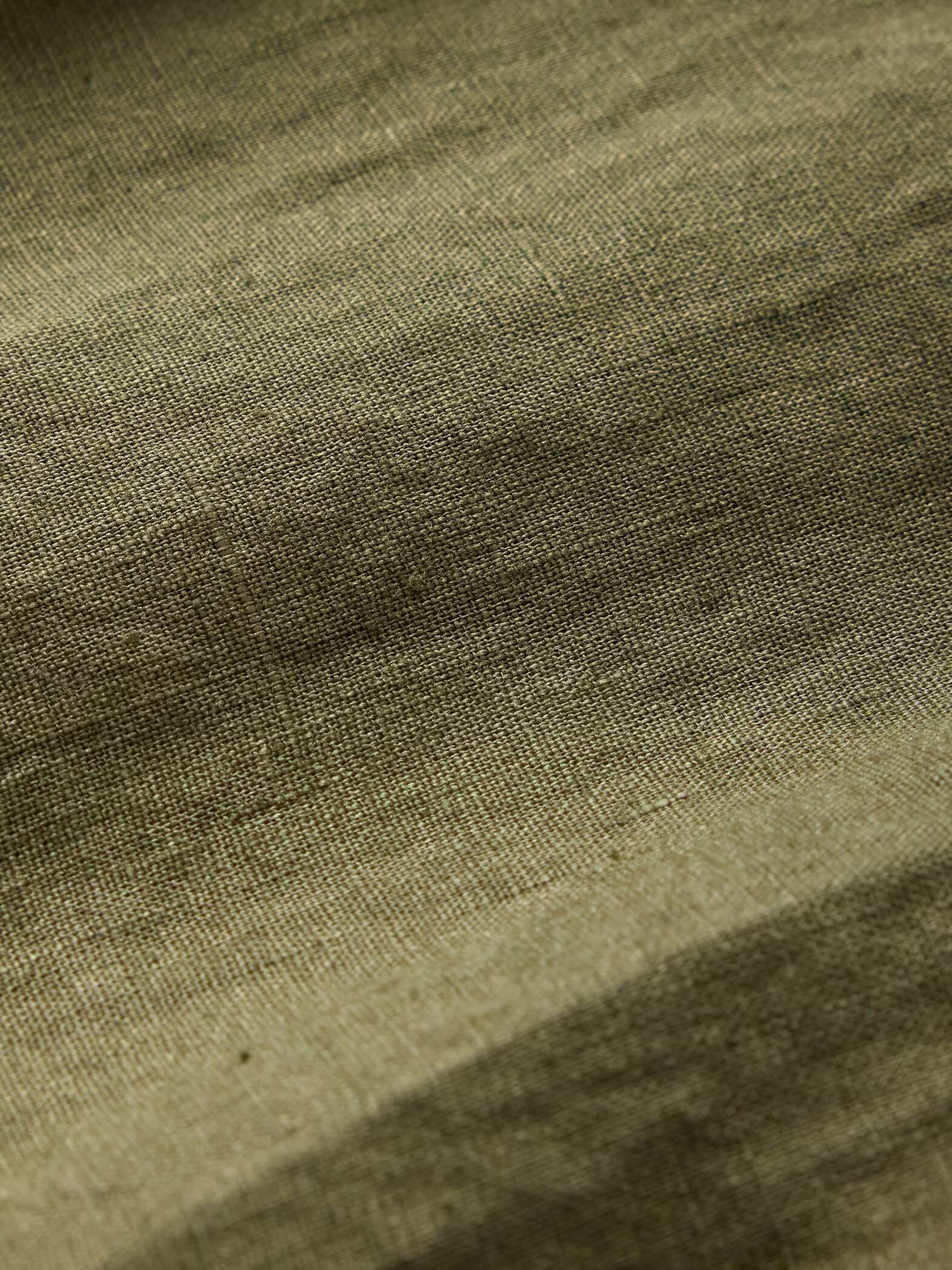 Green shirt with long sleeves in linen_4