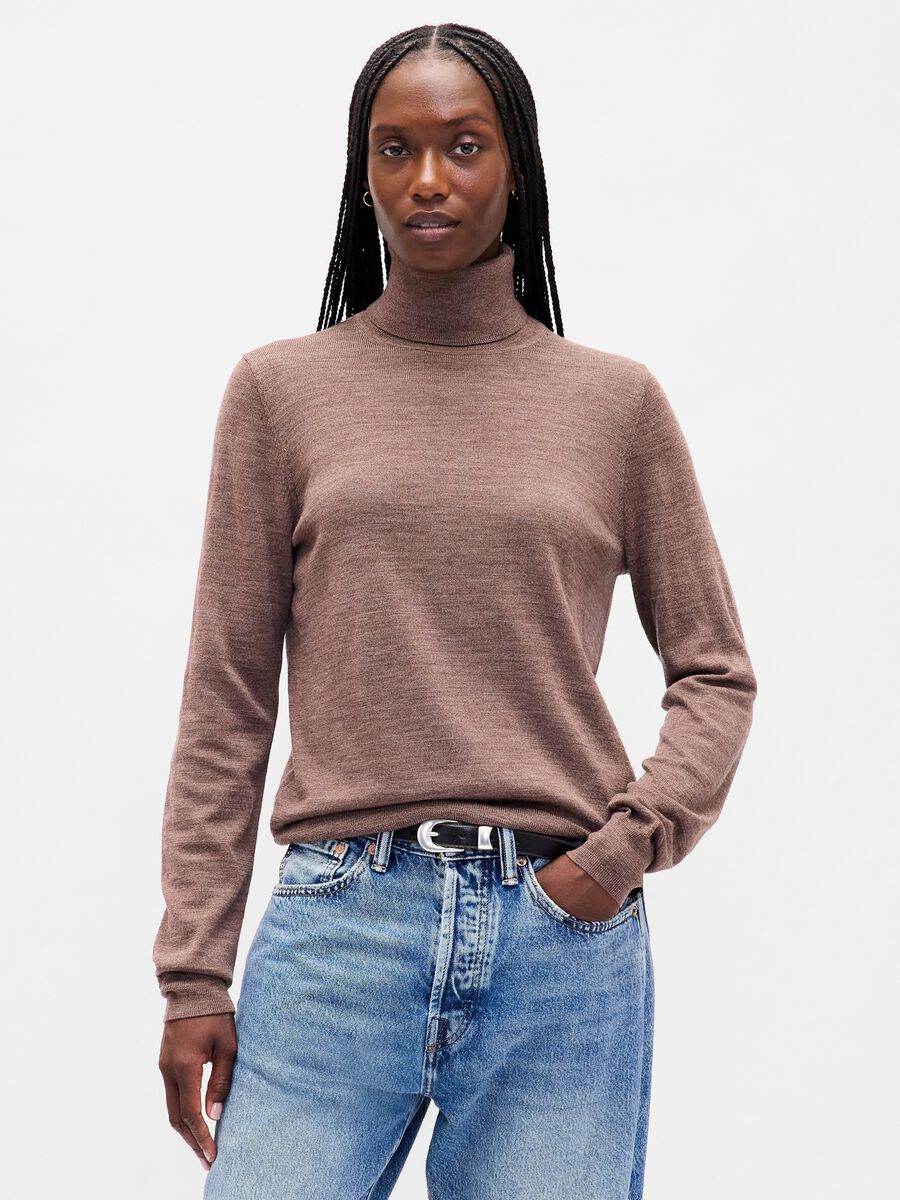 Pullover in lana a collo alto Donna_0